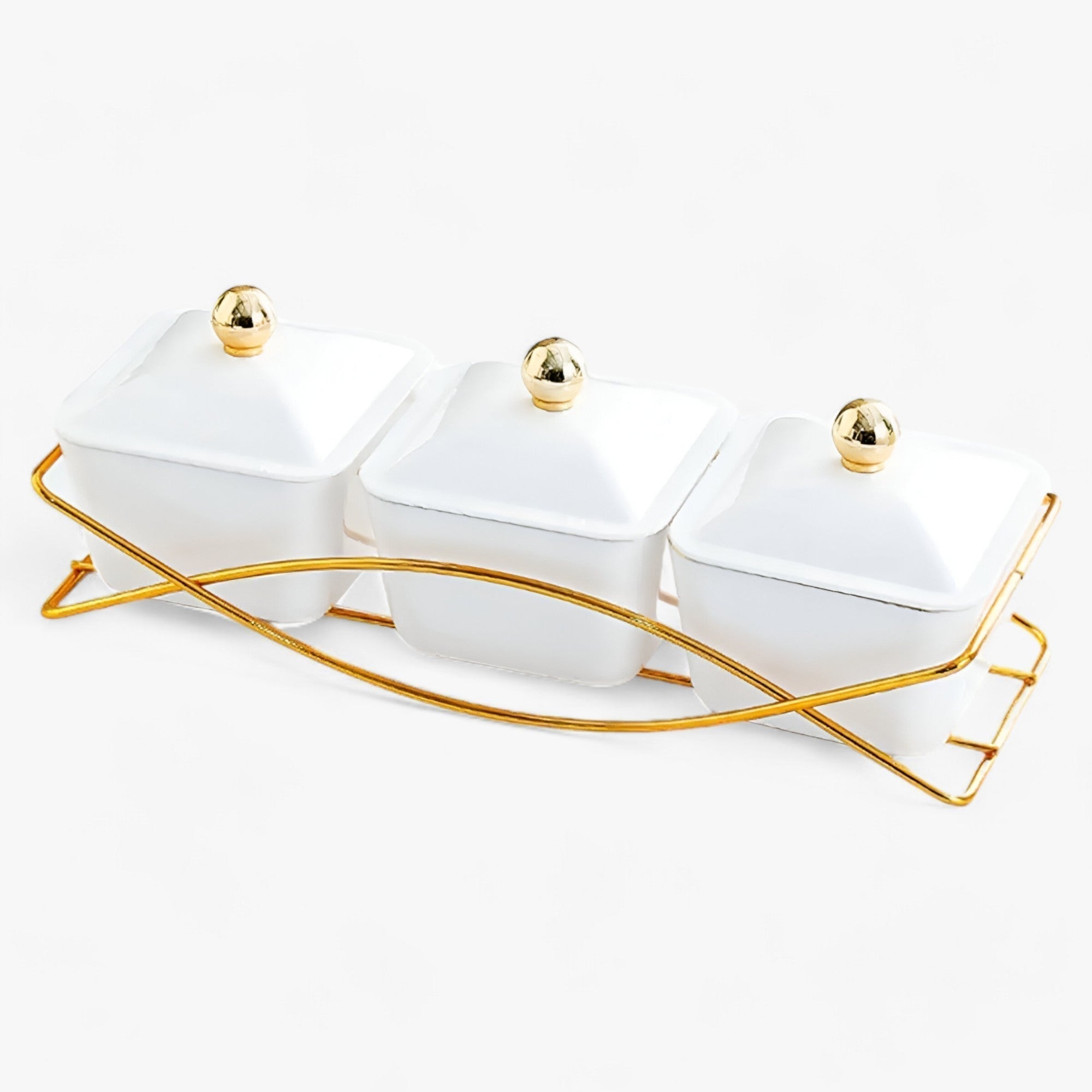DIVINA | Desserttallerken med låg - Stilig opbevaring til desserter og snacks - Hvid - house & garden - {{ product_tags }
