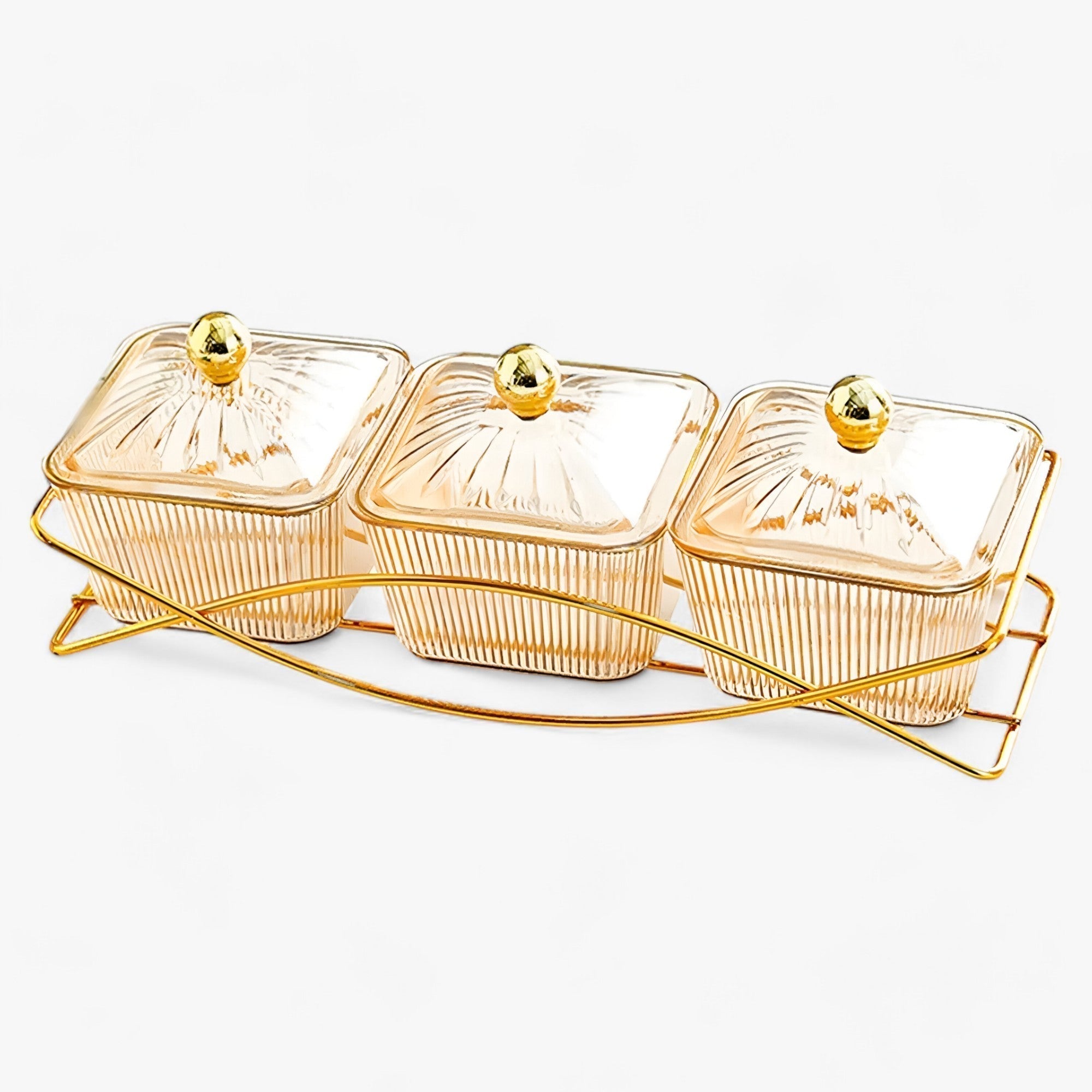 DIVINA | Desserttallerken med låg - Stilig opbevaring til desserter og snacks - Brun - house & garden - {{ product_tags }