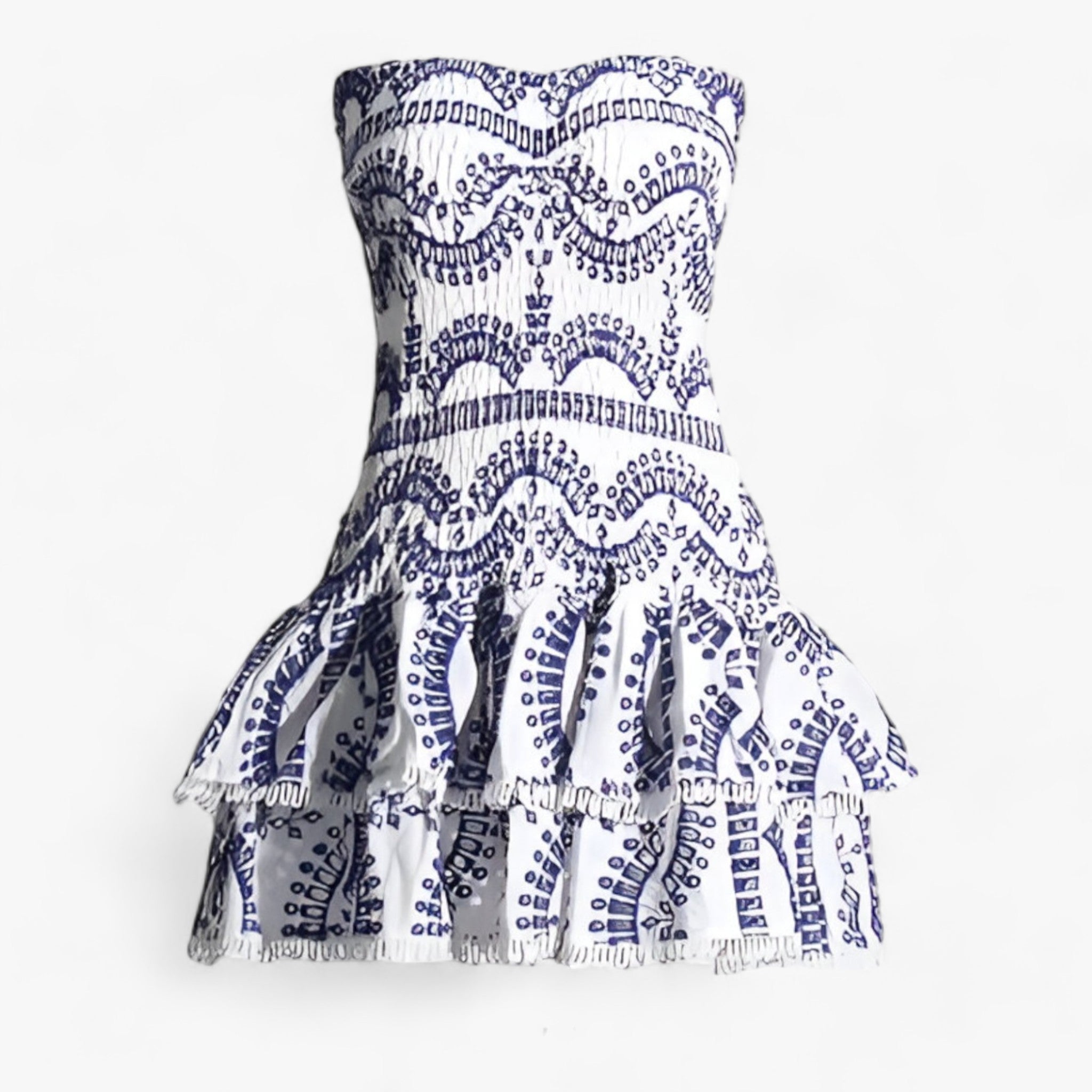 TWOTWINSTYLE | Afslappet kjole til kvinder - Stilfulde patchwork-kant for alsidig brug - Blå - women's fashion - {{ product_tags }
