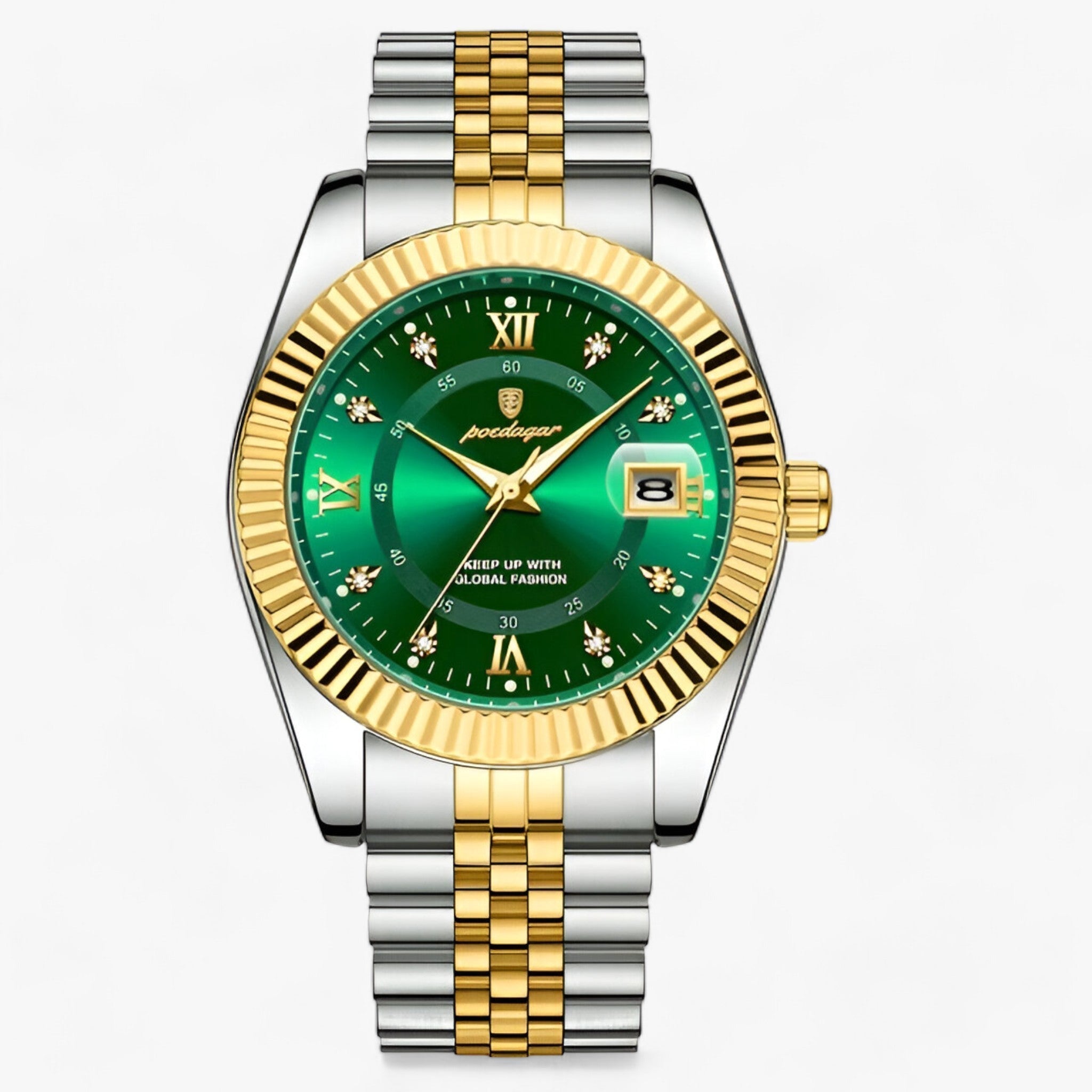 Everest | Elegant quartz-ur i rustfrit stål til mænd - Guldgrøn - watches - {{ product_tags }