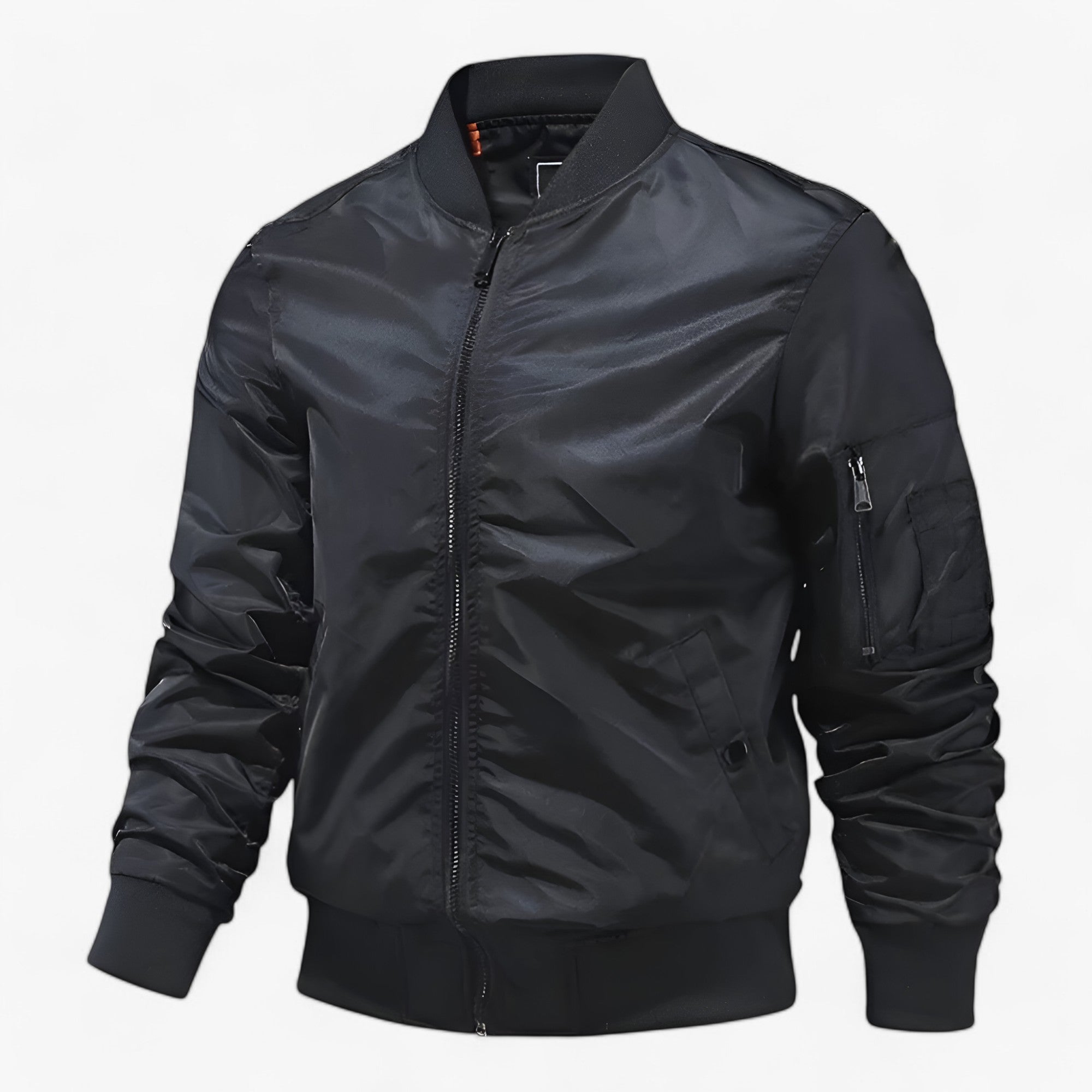 Aero | Pilotjakke Herre - Ståkrave Flyverjakke Enfarvet - Sort - Aero | Pilotjakke Herre - Ståkrave Flyverjakke Enfarvet- €25 - {{ product_tags }
