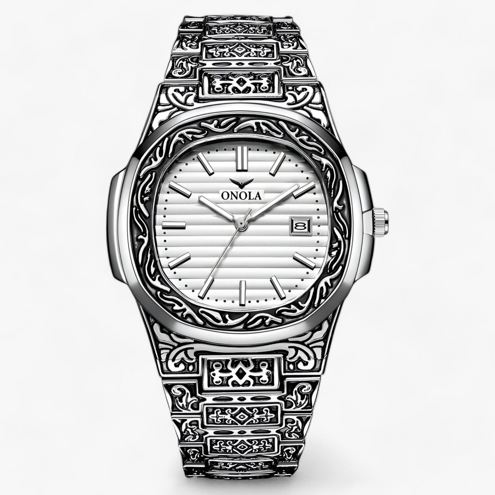 Onola | Armbåndsur - Vintage Charme & Moderne Pålidelighed - Sølv Hvid - watches - {{ product_tags }
