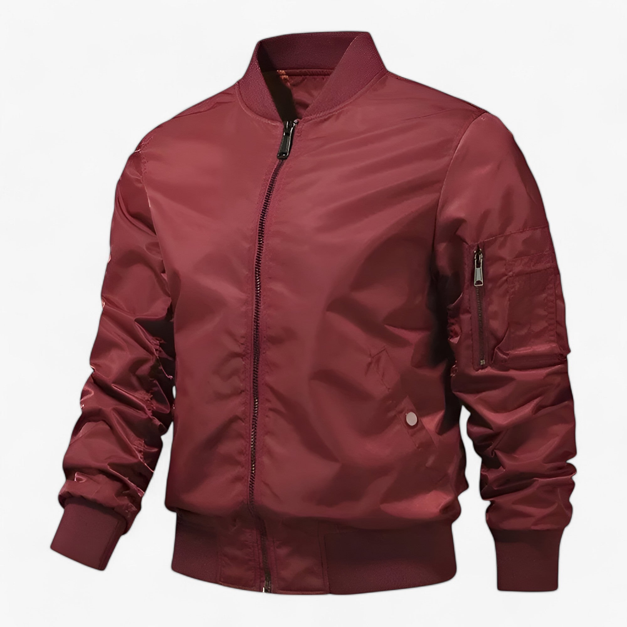 Aero | Pilotjakke Herre - Ståkrave Flyverjakke Enfarvet - Rød - Aero | Pilotjakke Herre - Ståkrave Flyverjakke Enfarvet- €25 - {{ product_tags }