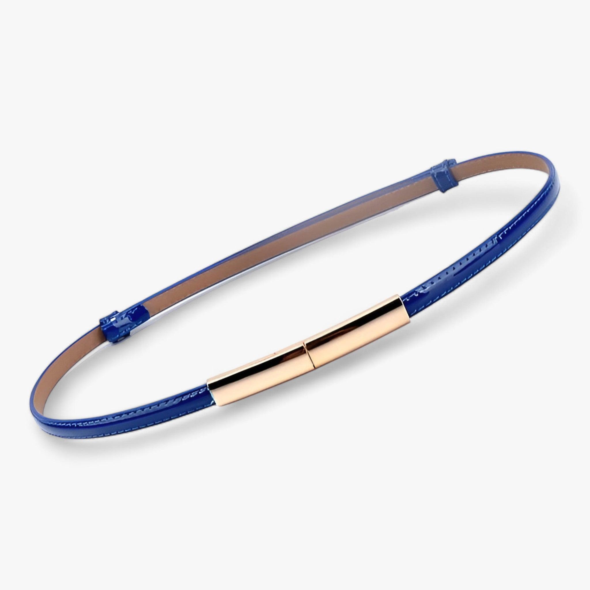 Dimitri | Justerbart Læderbælte - Blå 95cm - men's fashion - {{ product_tags }