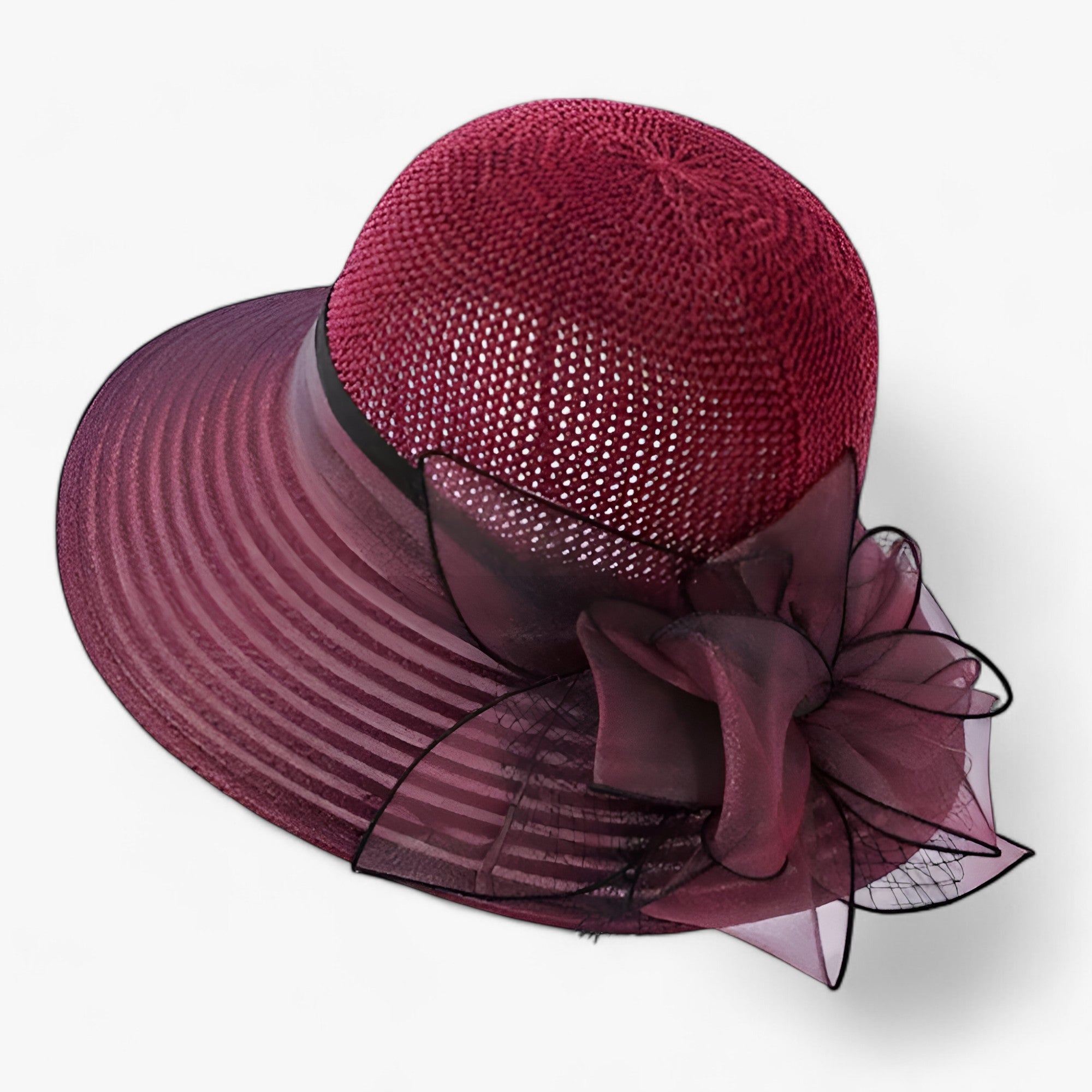 LUNA | Stilet damehat - Bred skygge for solbeskyttelse - Vinrød - women's fashion - {{ product_tags }