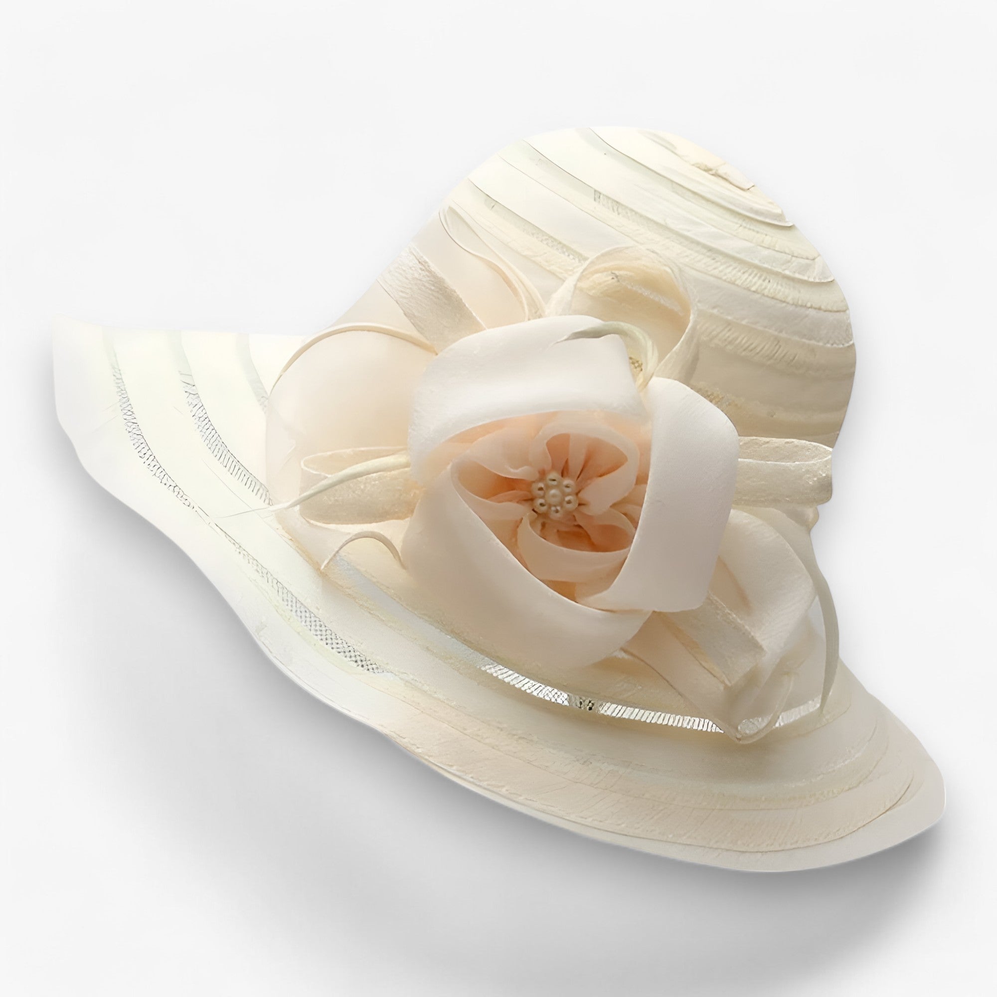 ELEGANS | Dam-Organza-Solhat - Elegant solbeskyttelse - Hvid M56-58cm - women's fashion - {{ product_tags }
