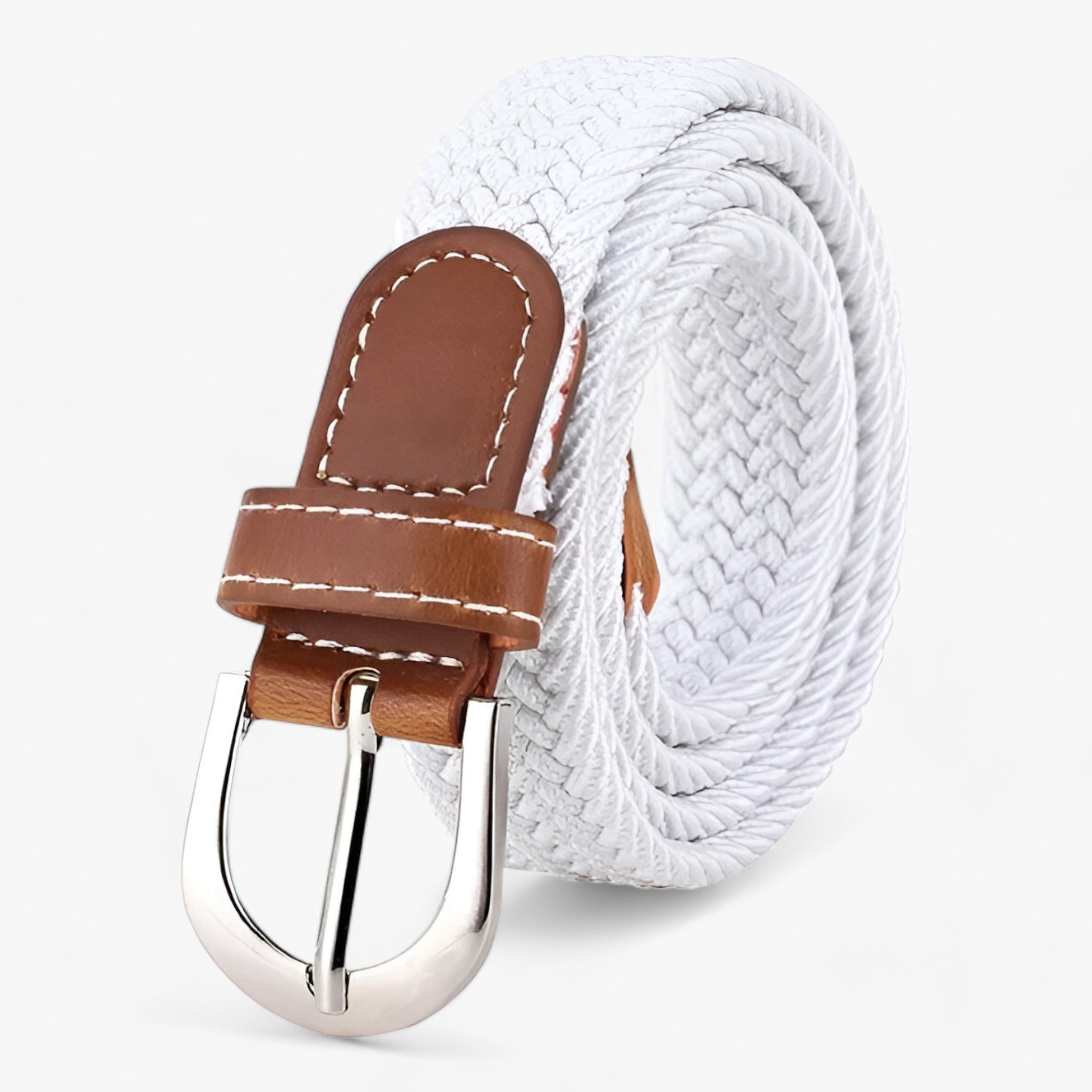 FLEXI | Flettet elastisk bælte - Komfortabelt og stilfuldt - Hvid 105CM - men's fashion - {{ product_tags }