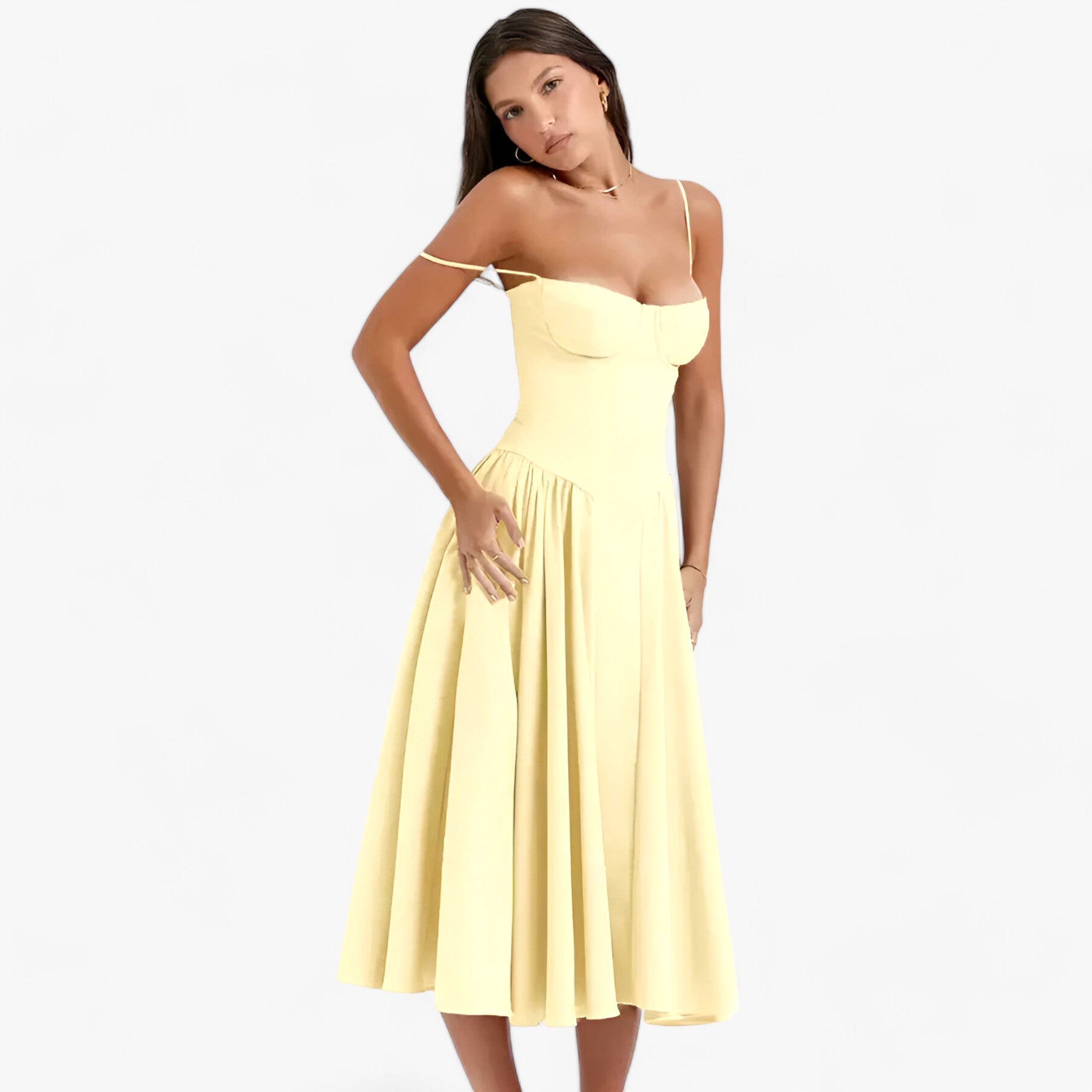 Solana | Korsetkjole - Tidsløs Elegance - Gul - women's fashion - {{ product_tags }