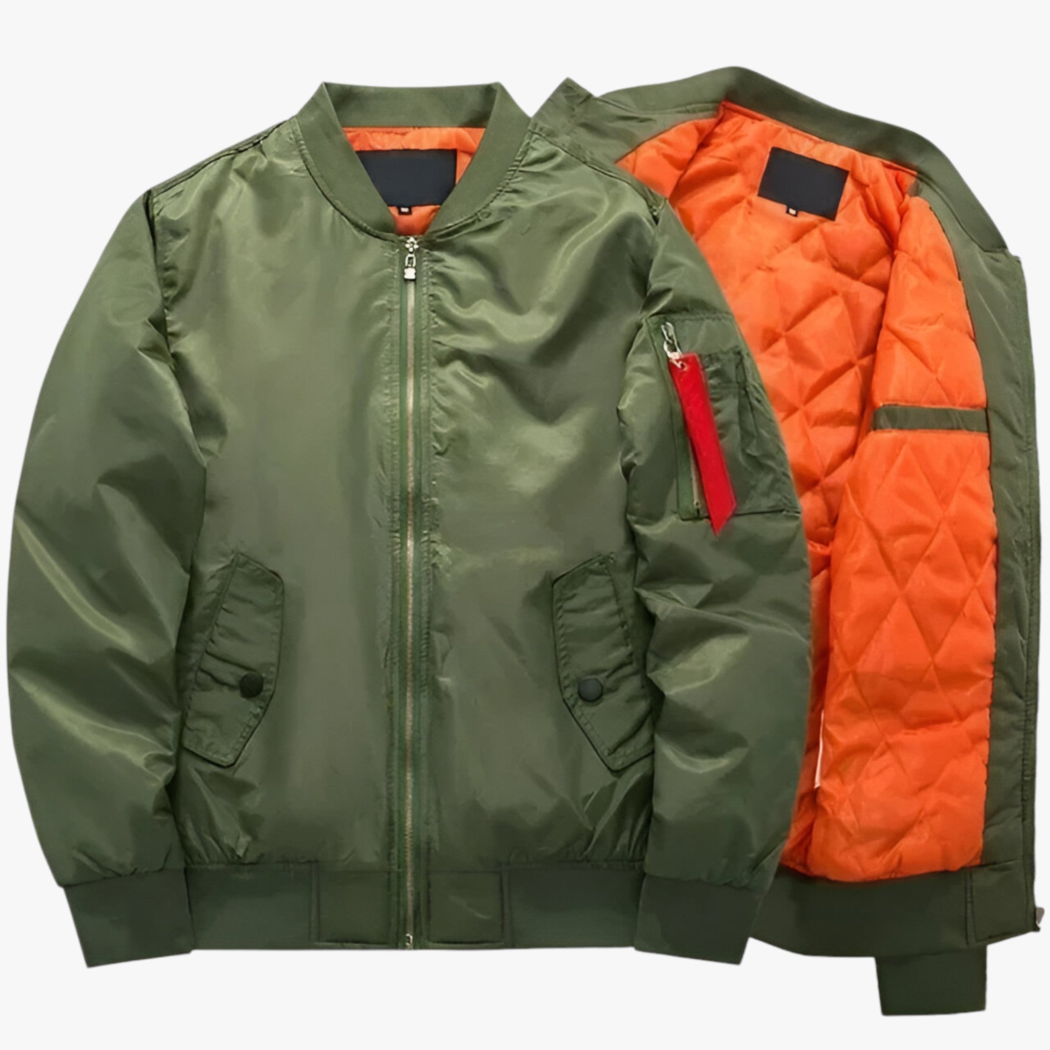 Logan | MA1 Pilotenbomberjakke – Militærvarme til efterår og vinter - Mørkegrøn - Logan | MA1 Pilotenbomberjakke – Militærvarme til efterår og vinter- €25 - {{ product_tags }