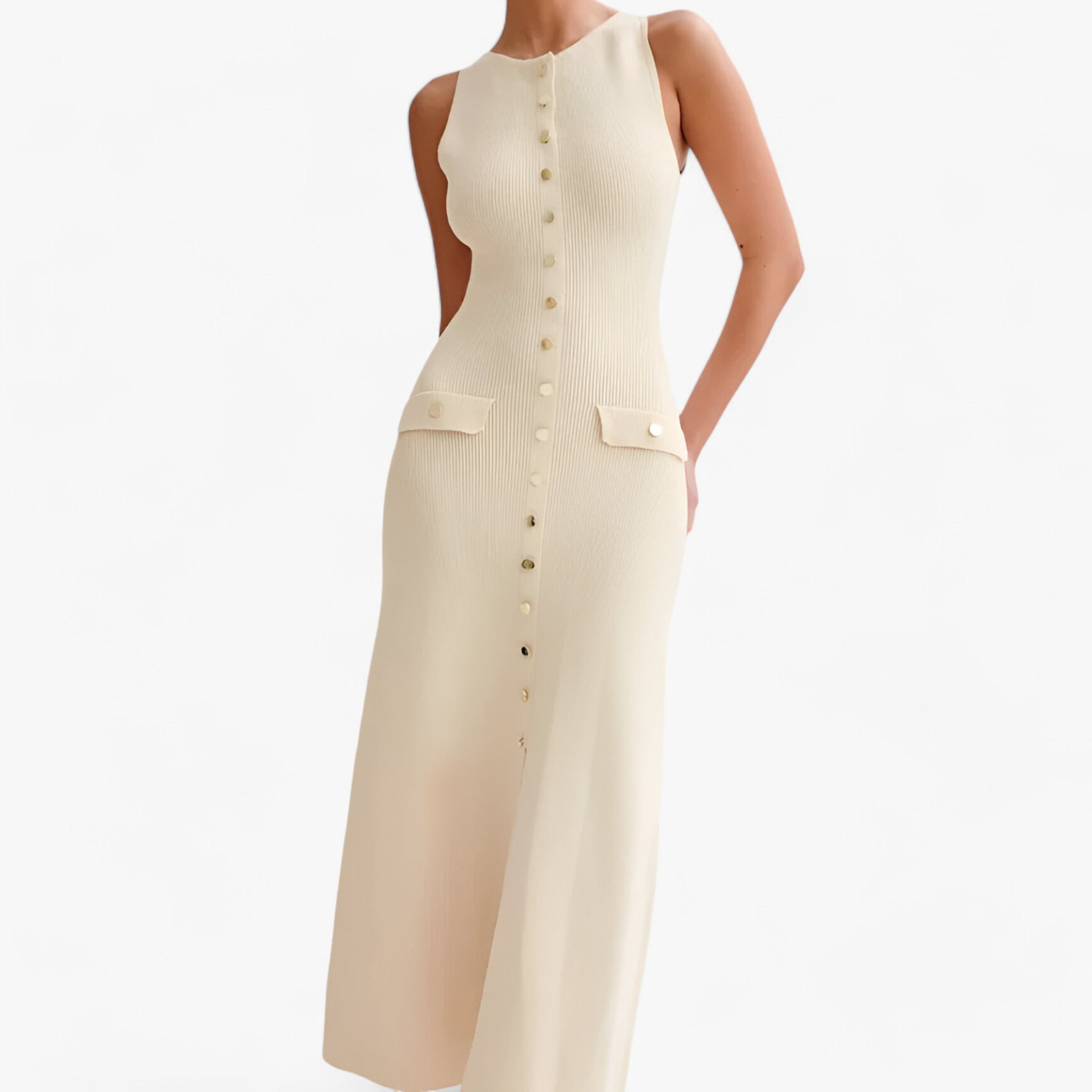 Elena | Maxikjole - Elegant og Alsidig - Beige - women's fashion - {{ product_tags }