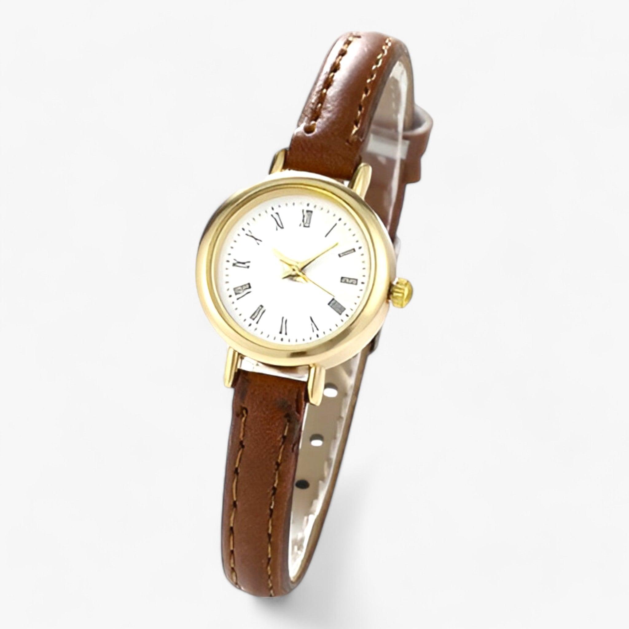 LUNA | Lille rundt ur - Chic minimalisme til hverdagsstilen - Kaffe - watches - {{ product_tags }