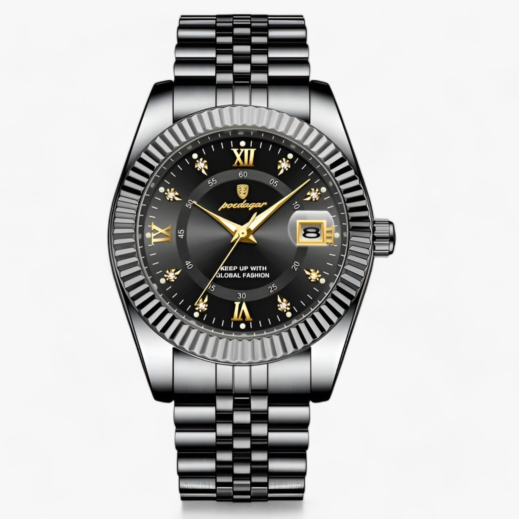 Everest | Elegant quartz-ur i rustfrit stål til mænd - Sort Sort - watches - {{ product_tags }