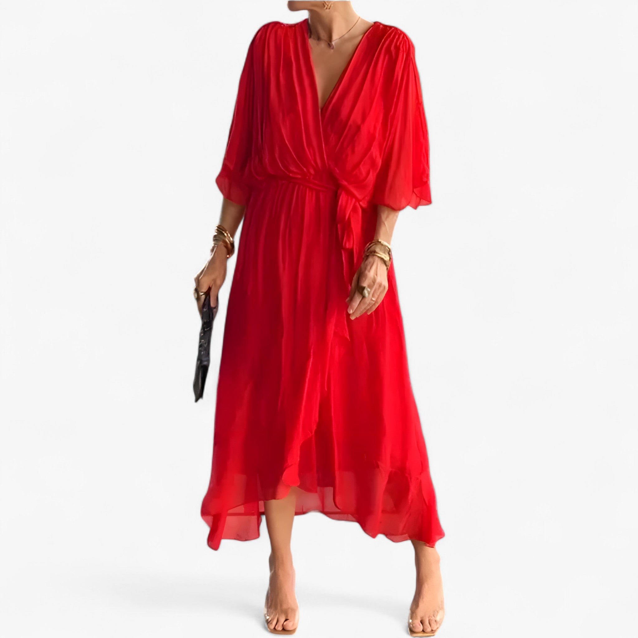 Aliyah | Kvinders Chiffon Kjole - Orange - women's fashion - {{ product_tags }