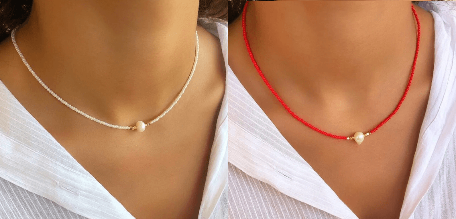 Pocket Pearl™ - Halskæde med naturlige perler 1+1 GRATIS - - women's fashion - {{ product_tags }
