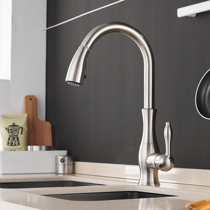 Selkie - Udtrækkeligt køkkenarmatur - Børstet nikkel - house & garden - {{ product_tags }
