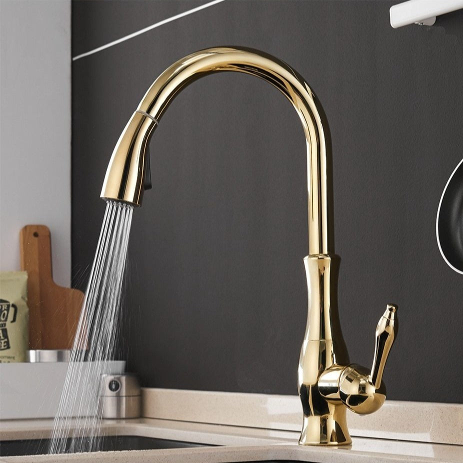 Selkie - Udtrækkeligt køkkenarmatur - Guld - house & garden - {{ product_tags }