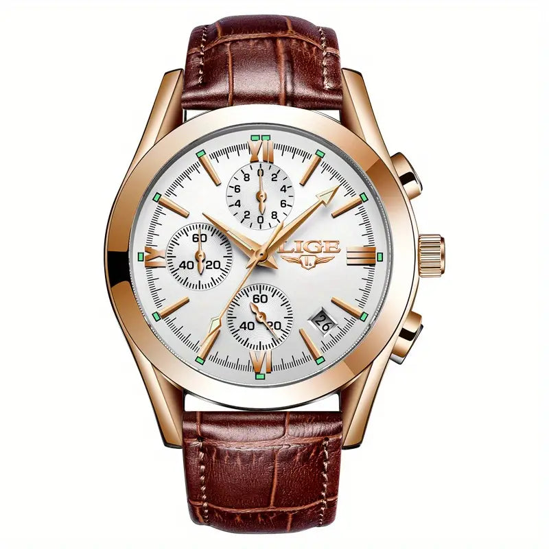 QuartzWatch™ - luksuriøst militærur - Rose guld hvid - watches - {{ product_tags }