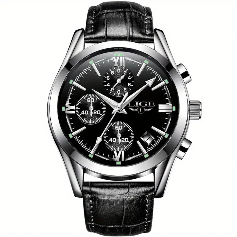 QuartzWatch™ - luksuriøst militærur - Sølv sort - watches - {{ product_tags }