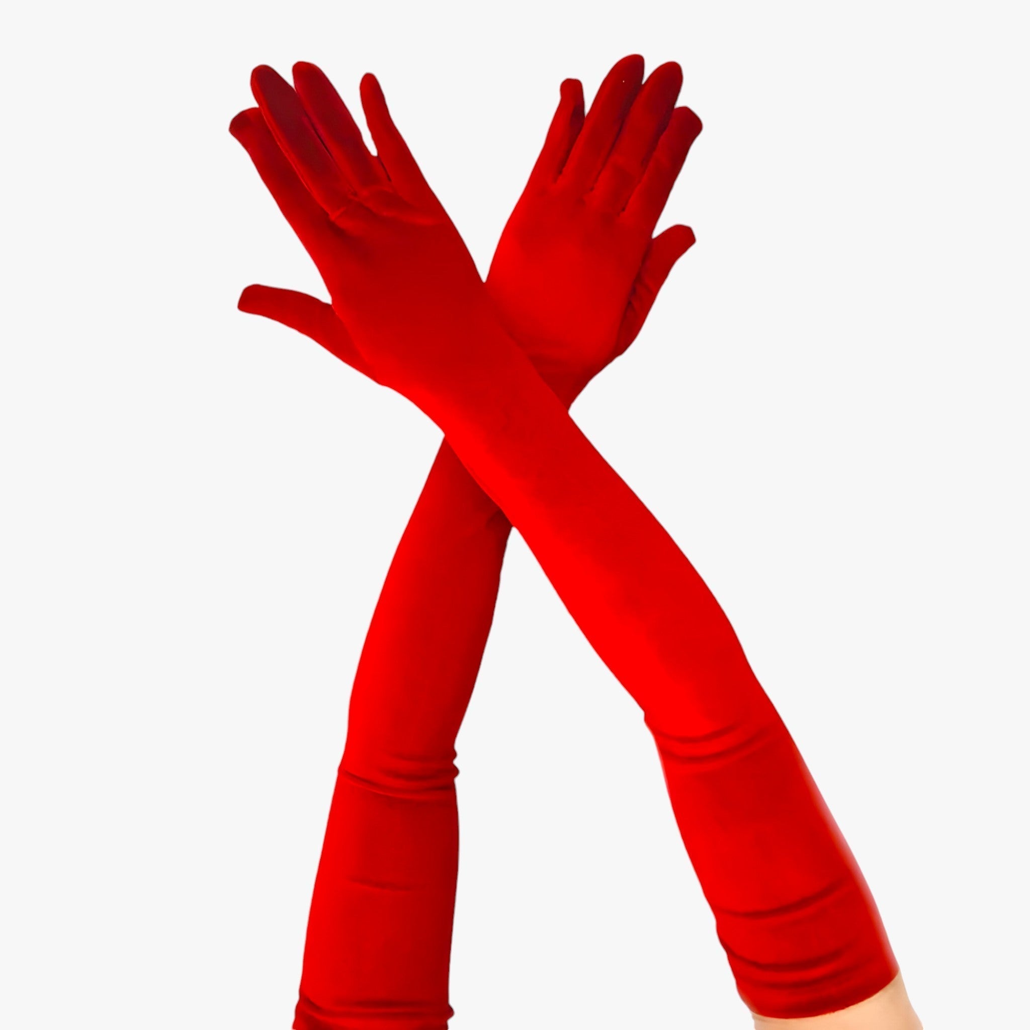 Lily | Fløjlshandsker til kvinder - Elegant retrostil og varme - Rød 65cm En størrelse - women's fashion - {{ product_tags }