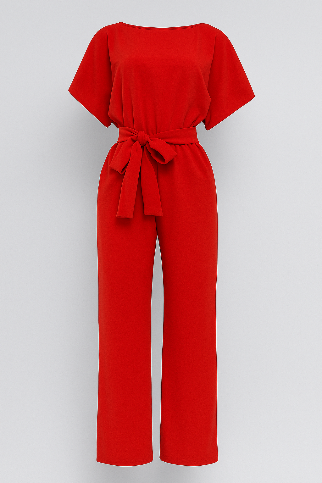 Wolff | Elegant dames jumpsuit med taljegjord og flydende ærmer - Rød - Wolff | Elegant dames jumpsuit med taljegjord og flydende ærmer- €25 - {{ product_tags }