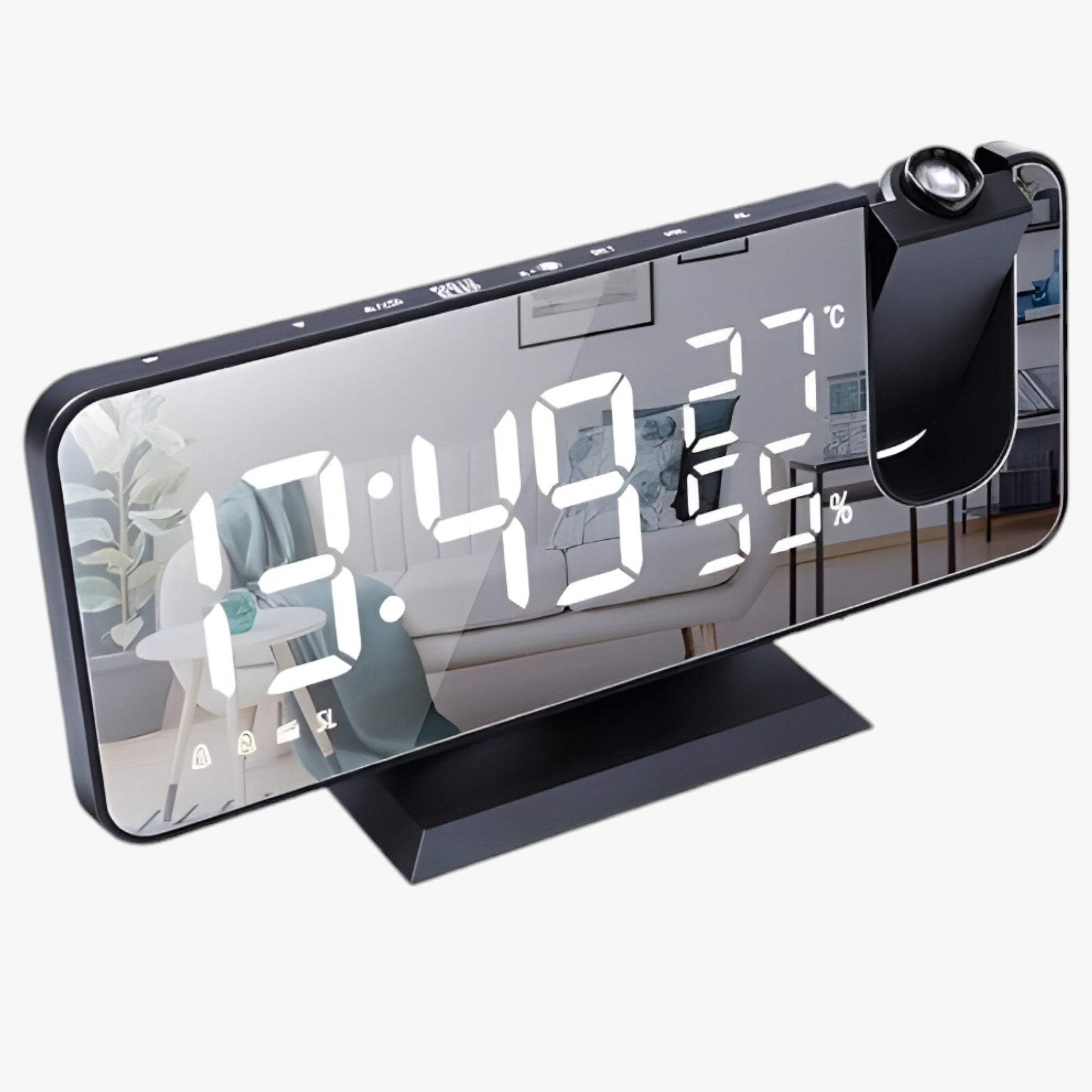 Aton | Intelligent Alarmklokke - FM Radio og LED-Display med 180° Projektion af Klokken - Nero - gadgets - {{ product_tags }