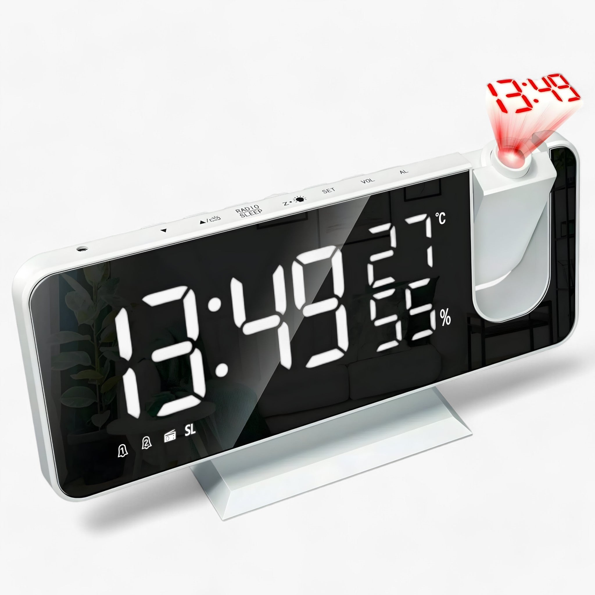 Aton | Intelligent Alarmklokke - FM Radio og LED-Display med 180° Projektion af Klokken - - gadgets - {{ product_tags }
