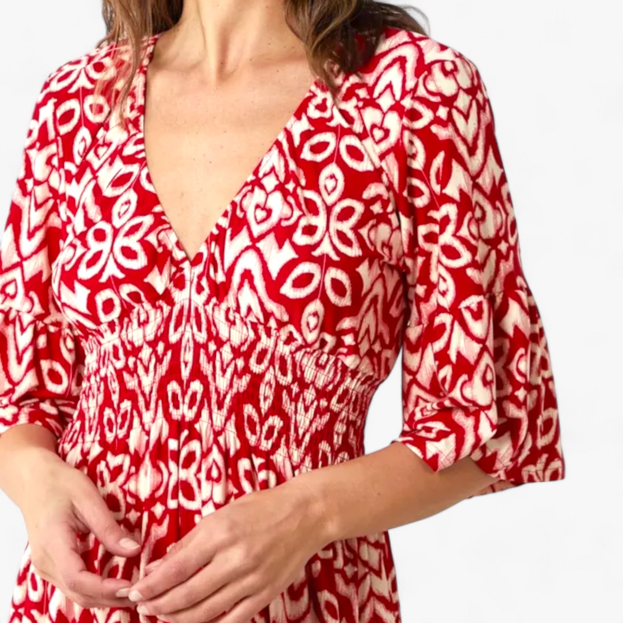 Flora | Stort blomstret V-halskjole - Perfekt til strandferier - - women's fashion - {{ product_tags }