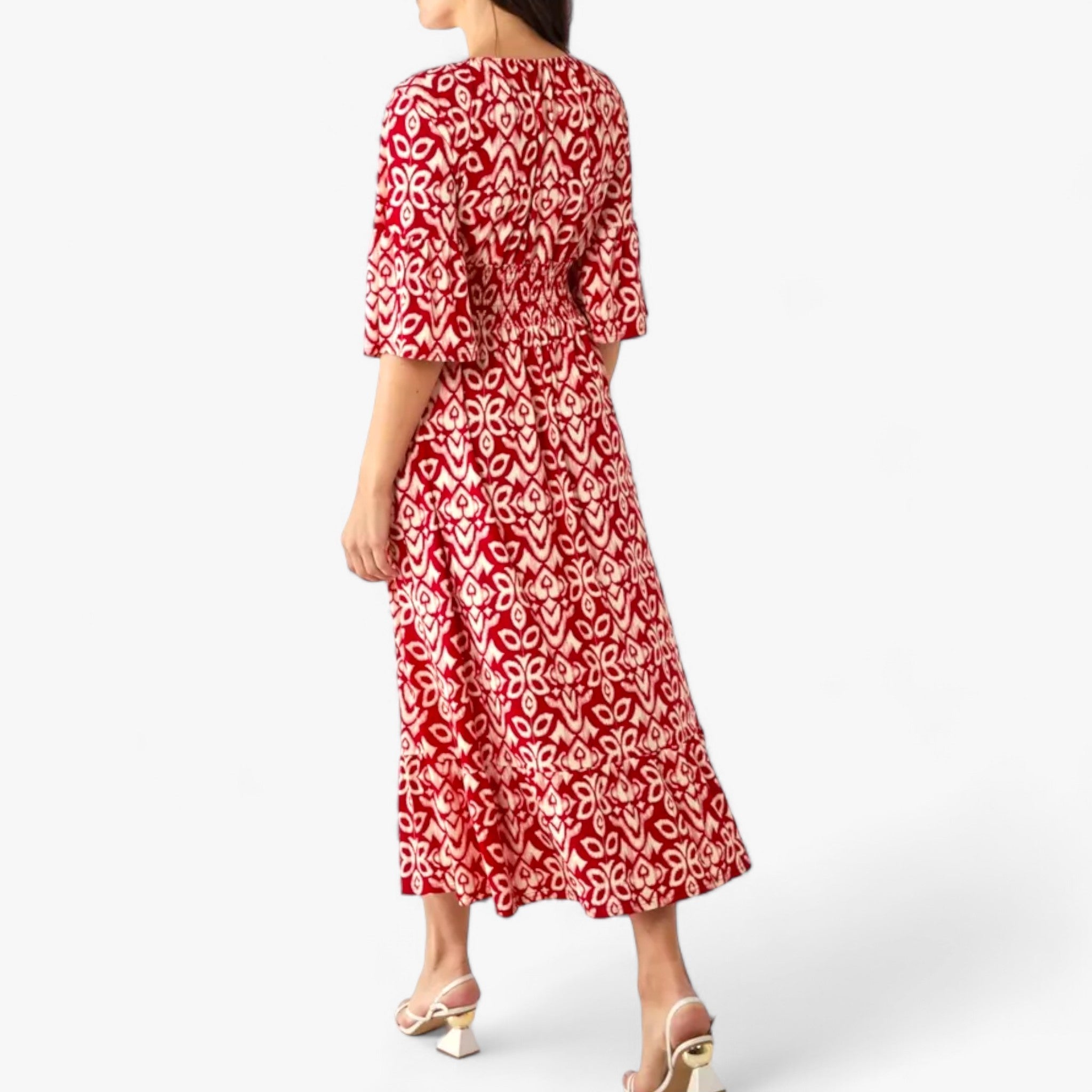 Flora | Stort blomstret V-halskjole - Perfekt til strandferier - - women's fashion - {{ product_tags }
