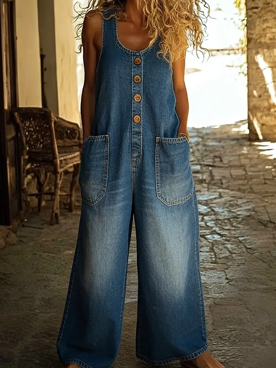 Nancy | Vintage Vasket Bomuldsdenim Overalls