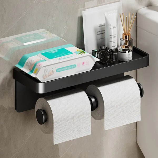 Luxe Hold - Multifunktionel toiletrulleholder - Duplex sort - house & garden - {{ product_tags }