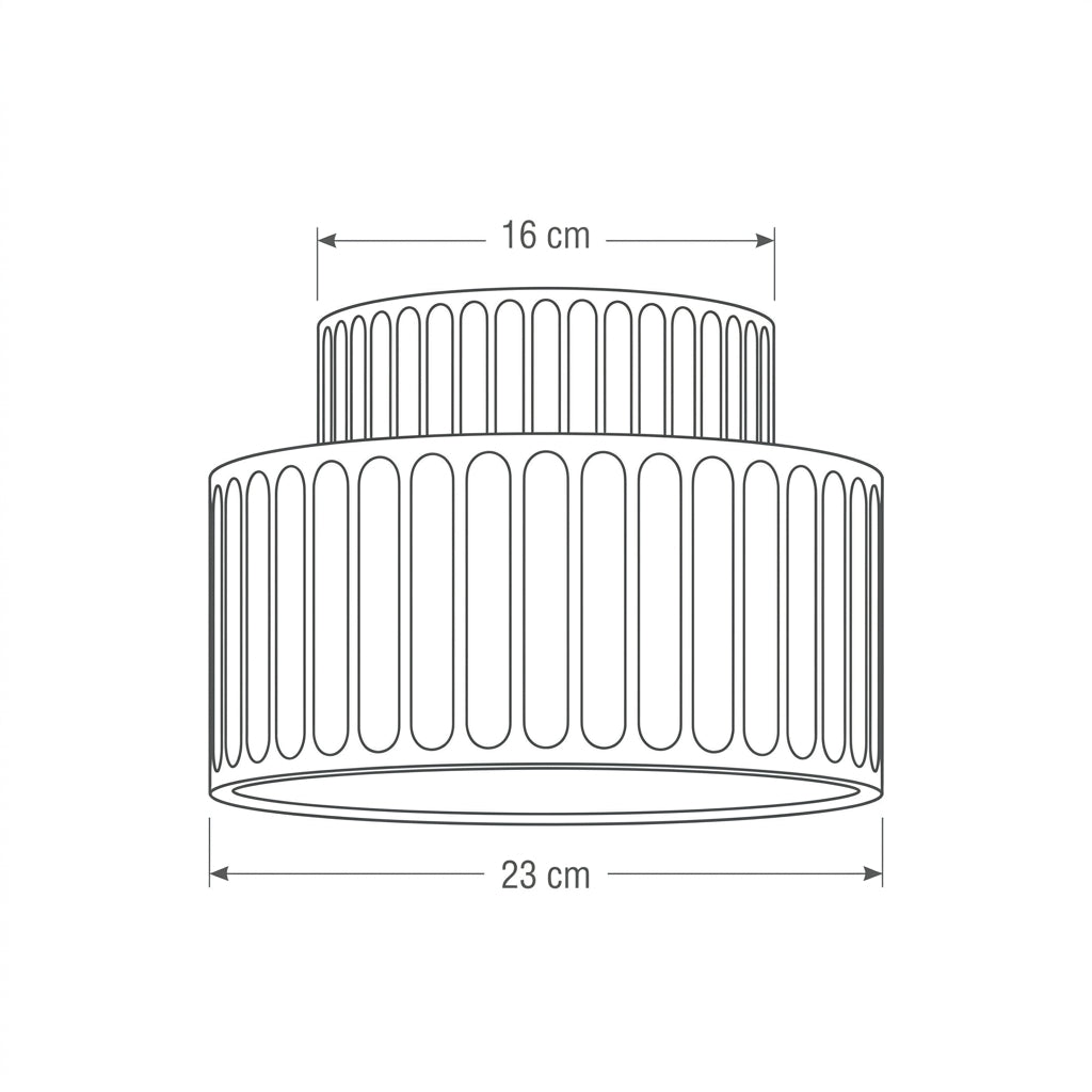 Rillet Loftlampe - Tostrenget Trommel-Design - - Deckenleuchte - {{ product_tags }