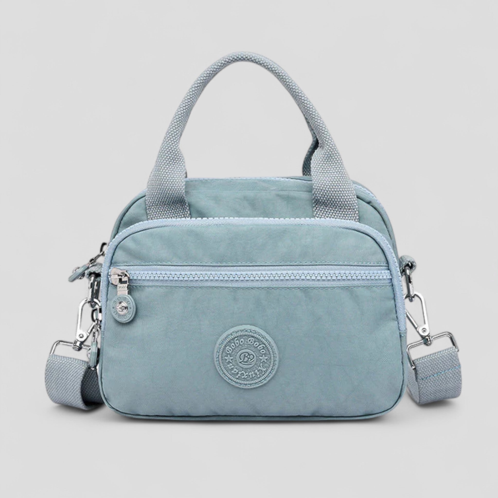 DOUTZEN™ | Ensfarvet, afslappet nylon skuldertaske med lynlås - - DOUTZEN™ | Ensfarvet, afslappet nylon skuldertaske med lynlås - €25 - {{ product_tags }