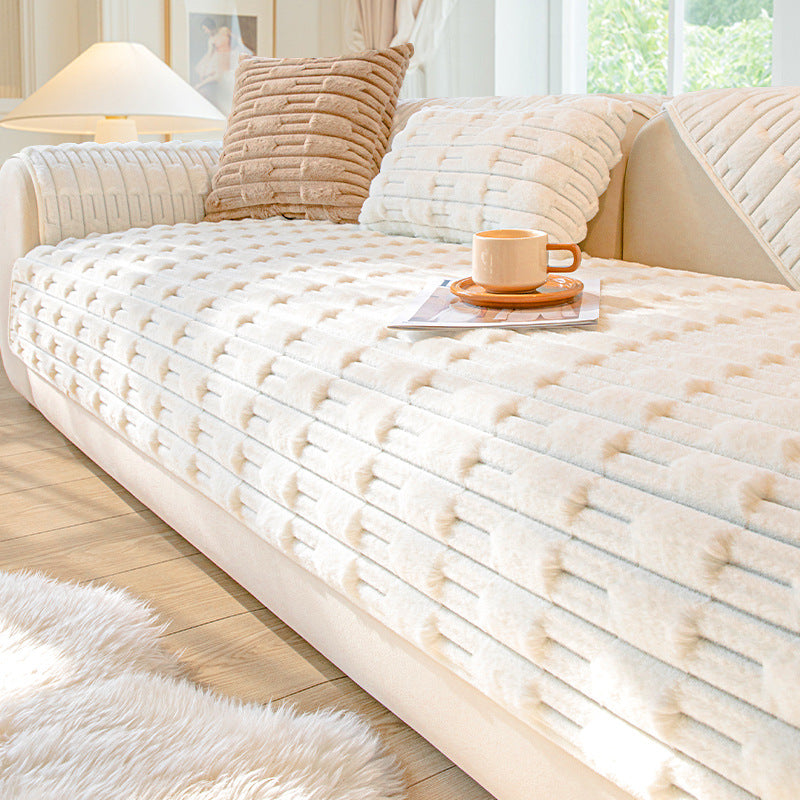 Cald | Super Blød Pluche Antiskrid Sofa Pude Betræk – Komfort og Stil til din Sofa - Beige - house & garden - {{ product_tags }