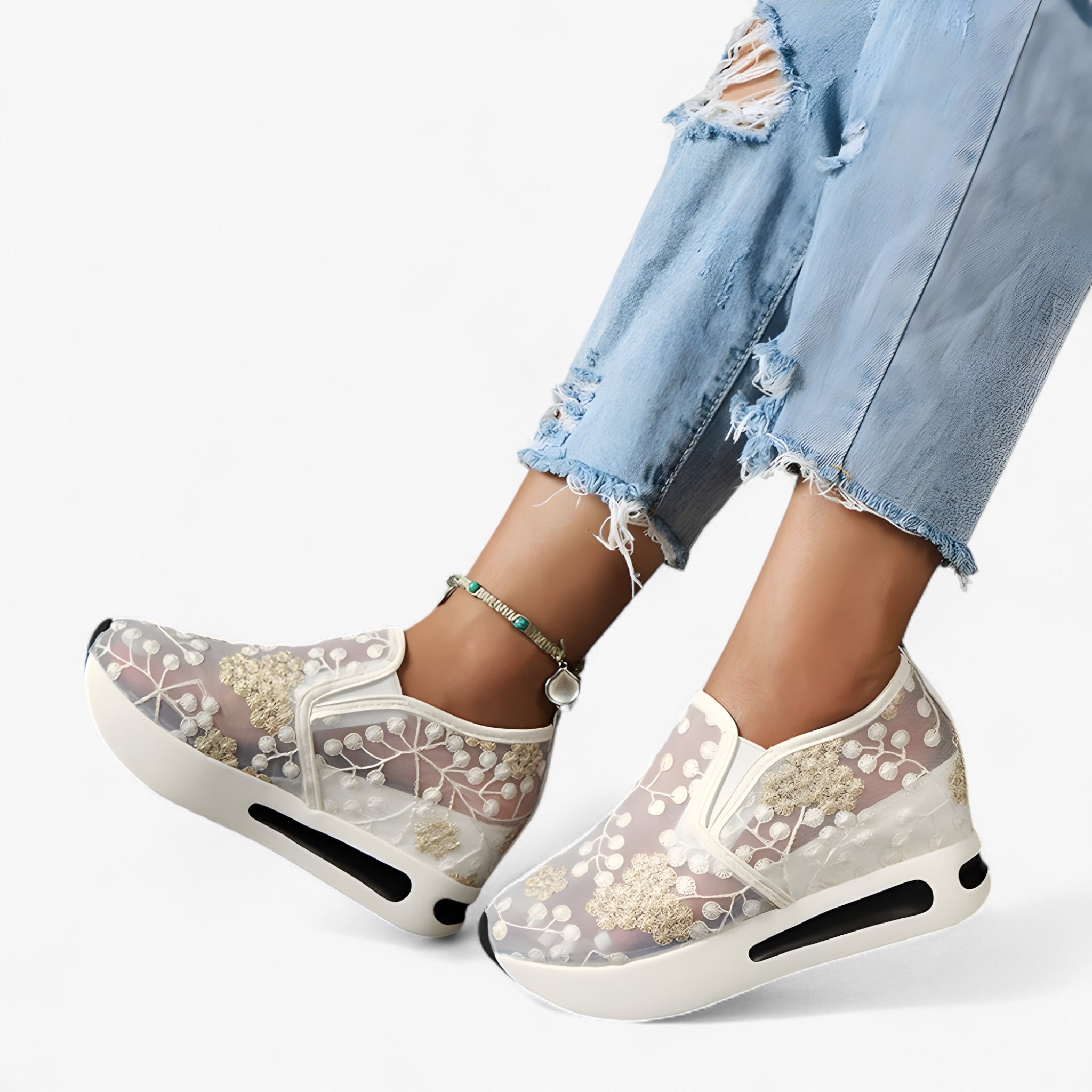 Emma | Broderede sko – Elegante og komfortable - Hvid - shoes - {{ product_tags }