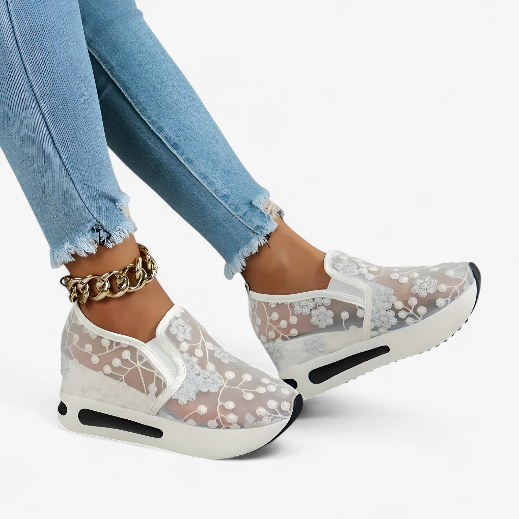 Emma | Broderede sko – Elegante og komfortable - Ren Hvid - shoes - {{ product_tags }