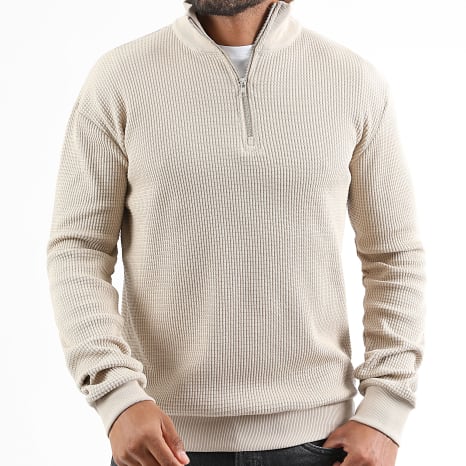 Herre Sweater - Lynlaaskrave med Vaffelstruktur