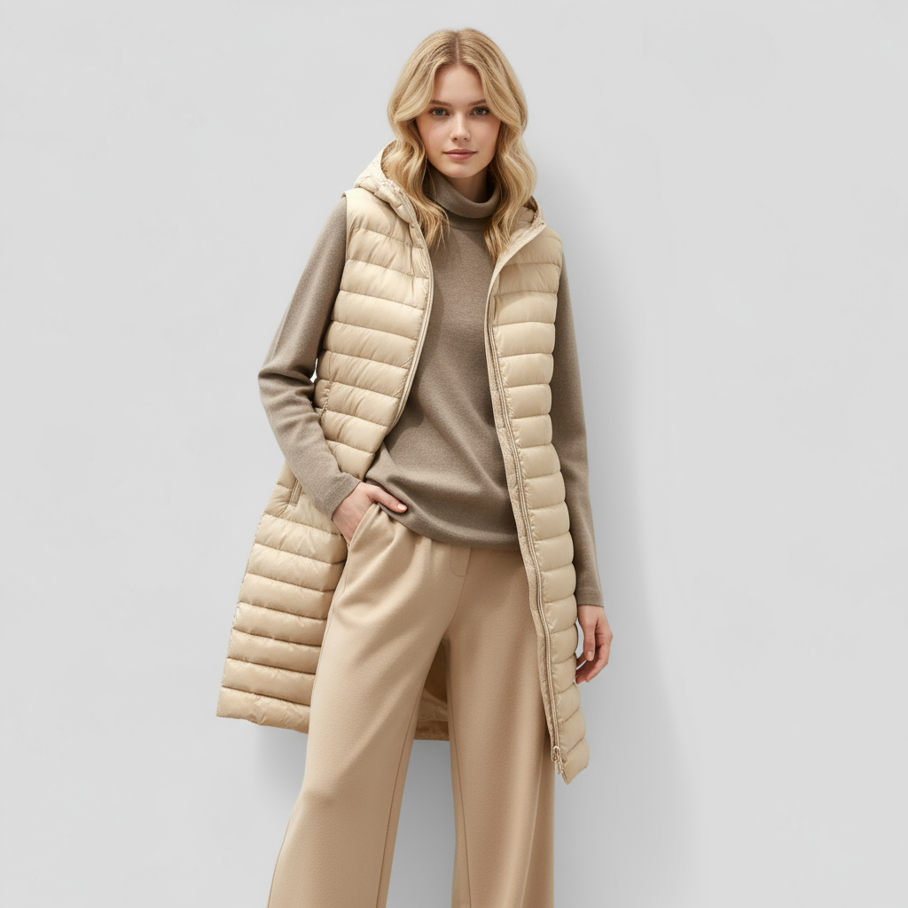 Celeste | Gilet frakke til kvinder - Behagelig varme mellemlang - - women's fashion - {{ product_tags }