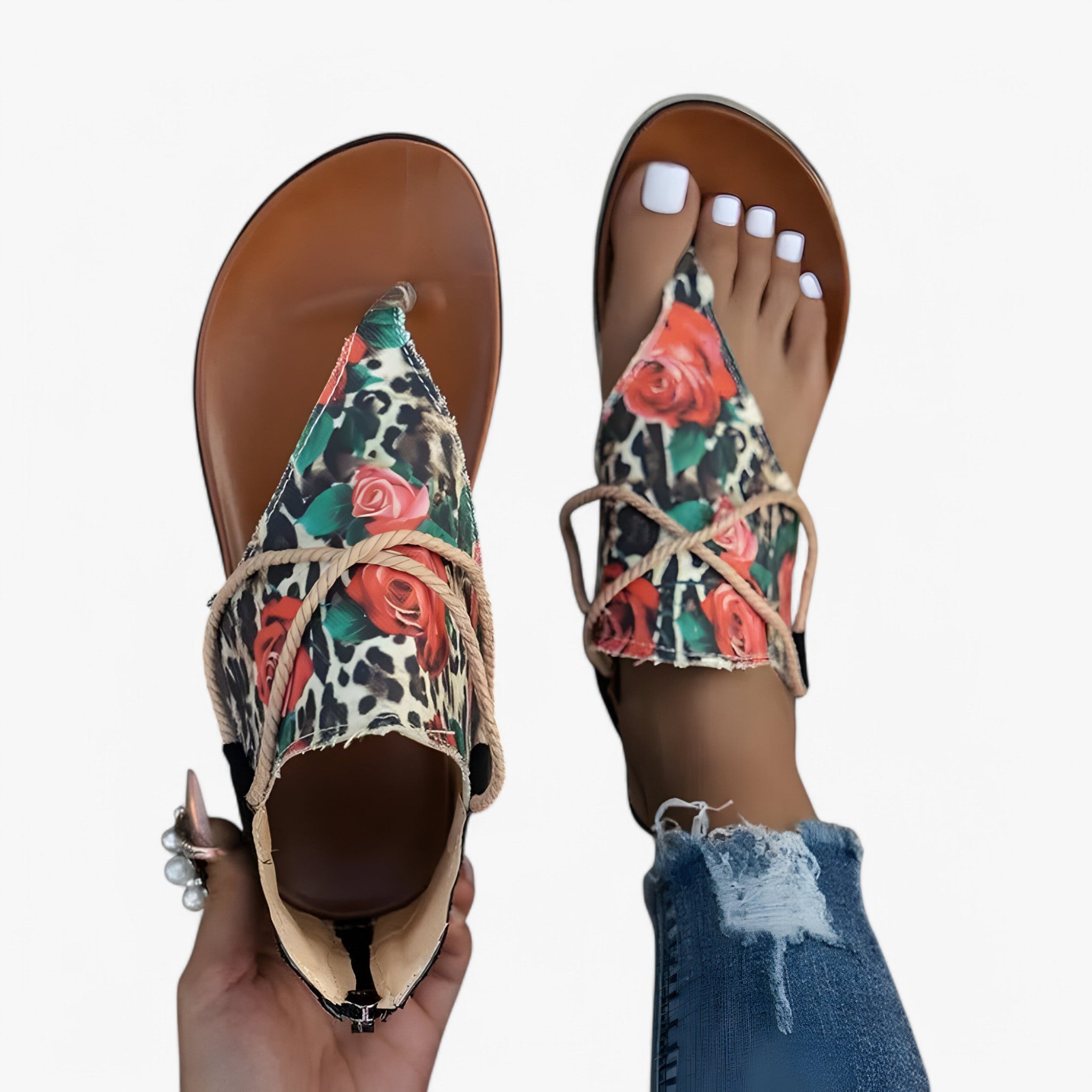 Emma | Fashionable Gladiator Sandals - Stilfulde damesandaler til et trendy look - Rød - women's fashion - {{ product_tags }