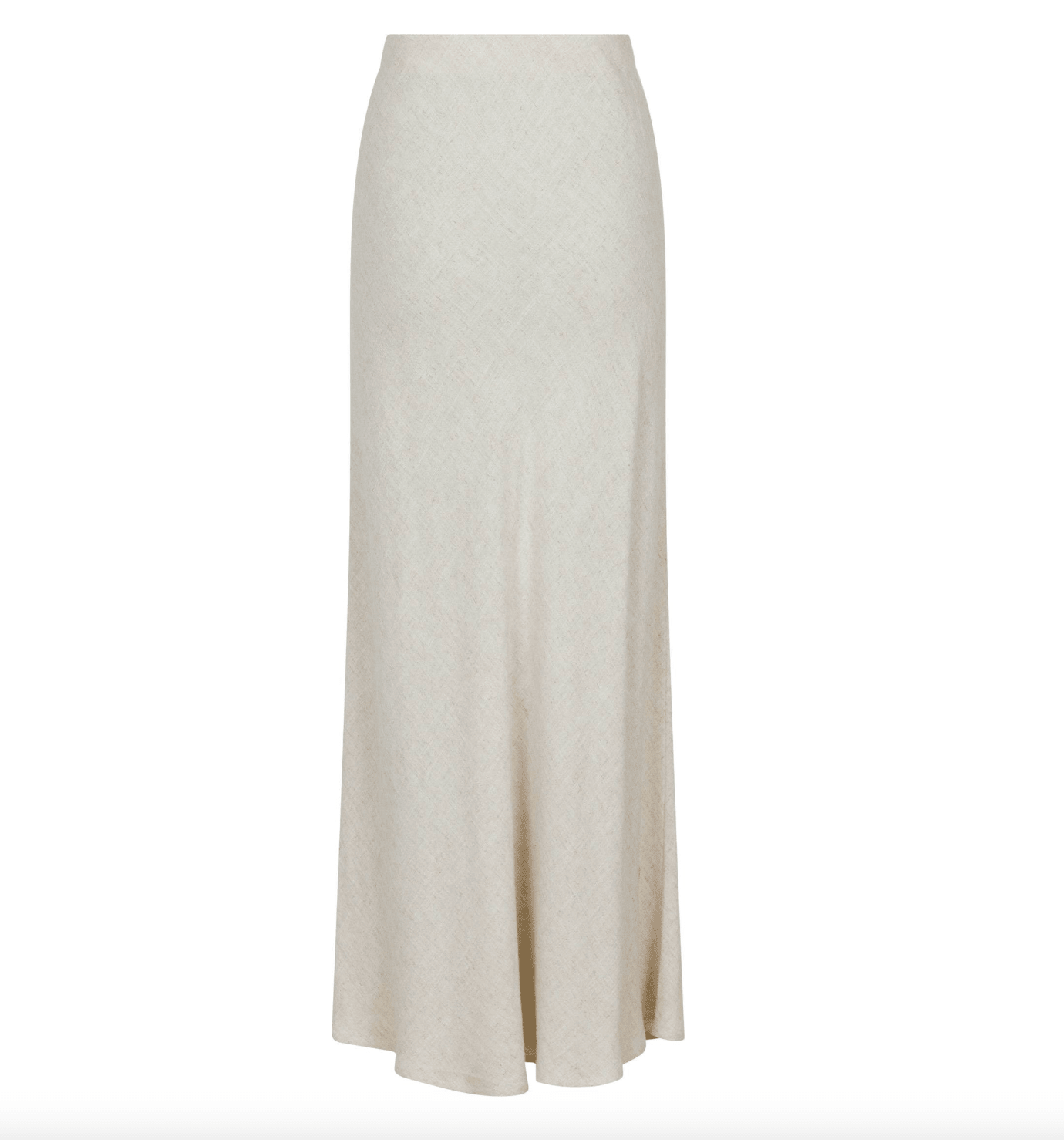 Lang hør satin nederdel i elegant perlebeige - - rok - {{ product_tags }