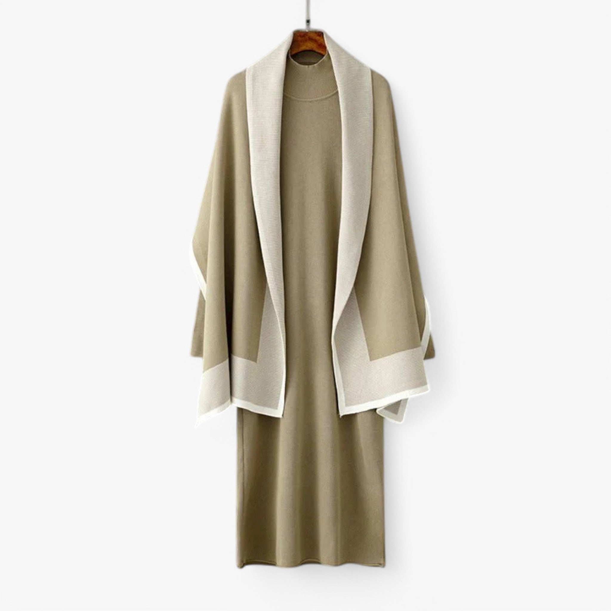 Vivian | Prescott Strikket 2-delt Sæt - Kaki - women's fashion - {{ product_tags }