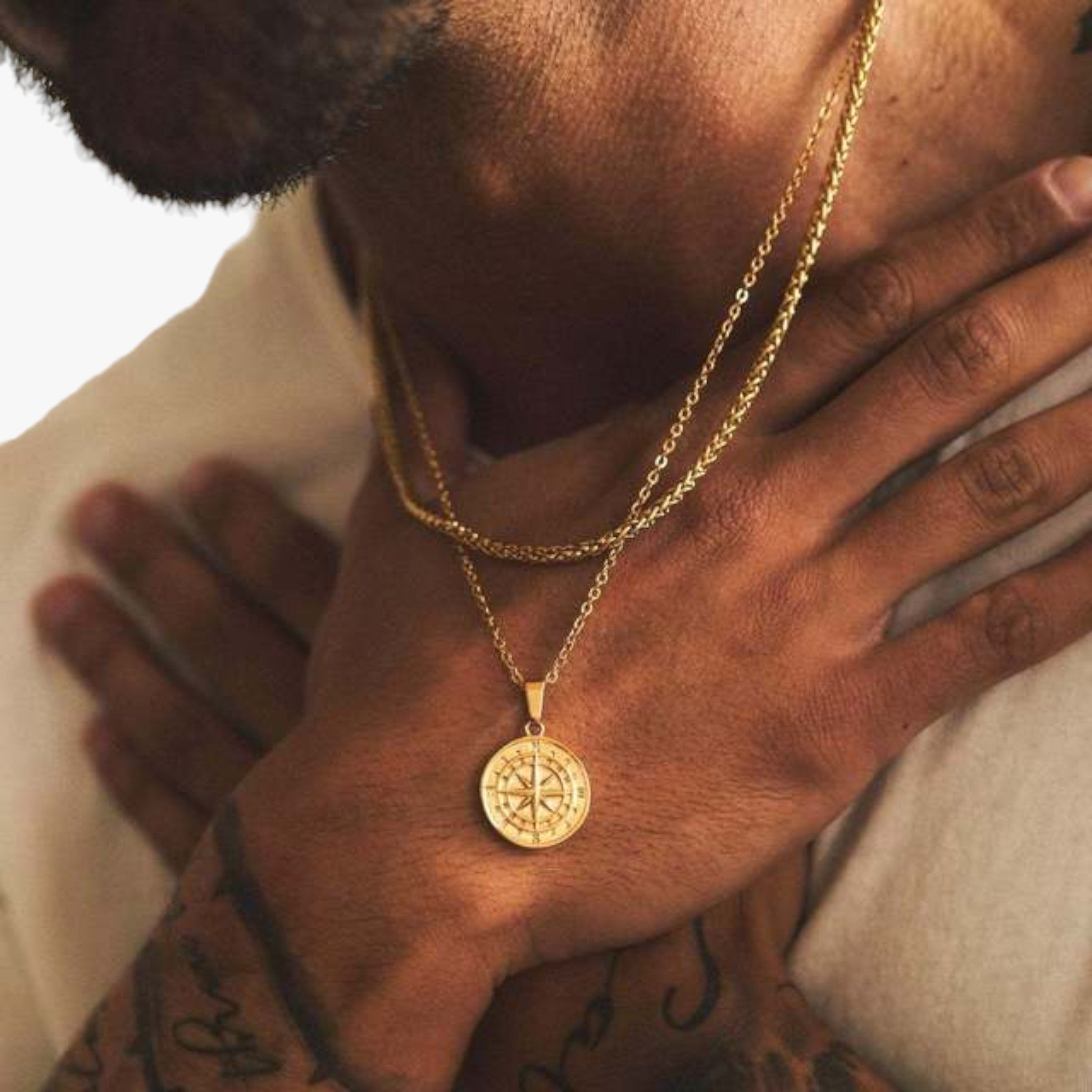 Lagdelte halskæder til mænd Vnox - Guld - men's fashion - {{ product_tags }