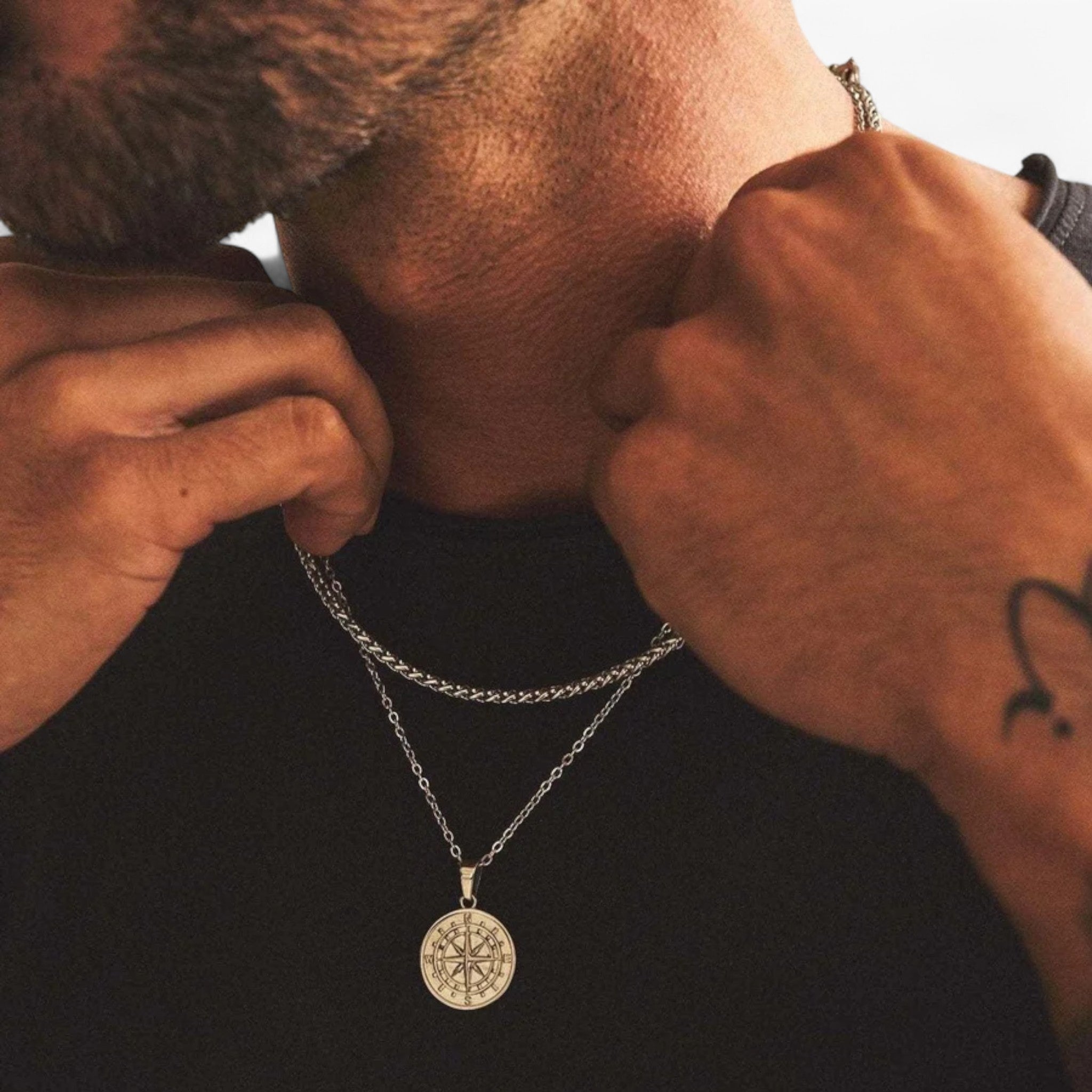 Lagdelte halskæder til mænd Vnox - - men's fashion - {{ product_tags }