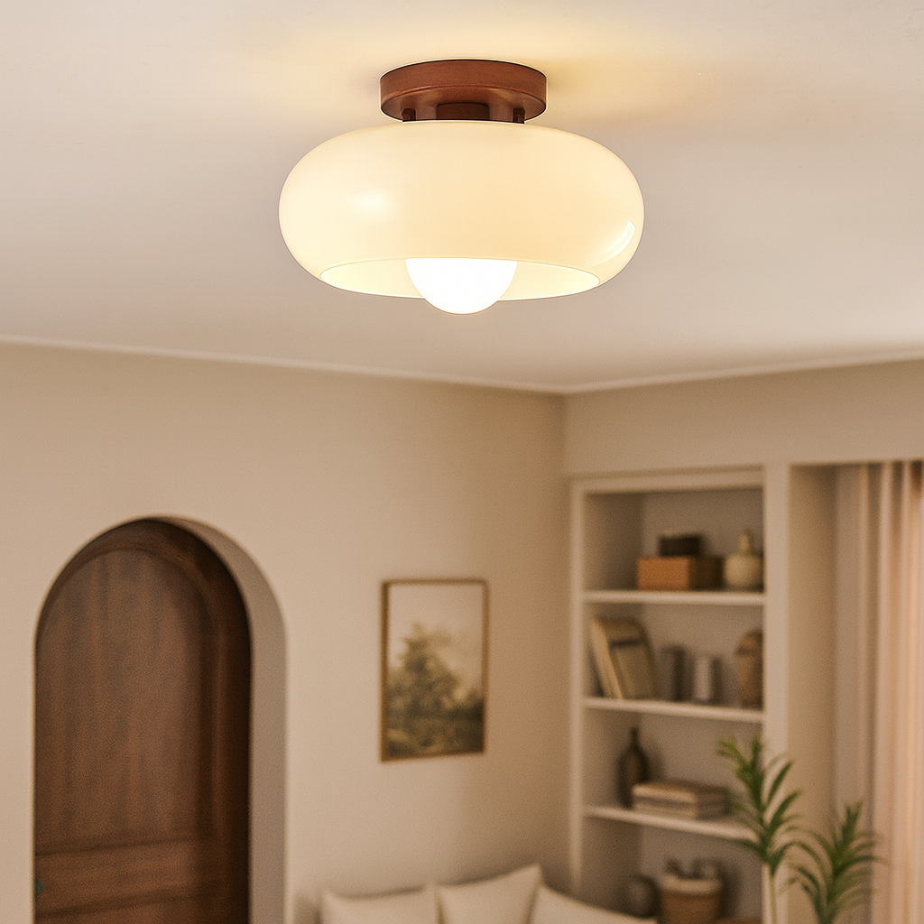 Moderne Bauhaus Loftlampe – Skulpturel Glaskuppel
