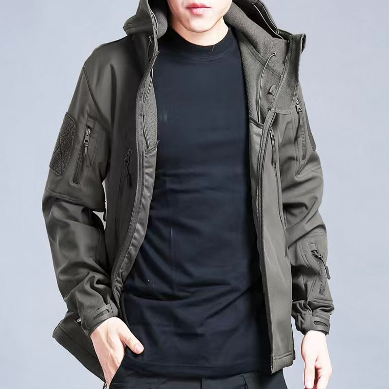 Herre Outdoor Sæt - Vatteret Vinterjakke med Hætte og Cargobukser - - Kleding en accessoires > Kleding > Kledingsets - {{ product_tags }