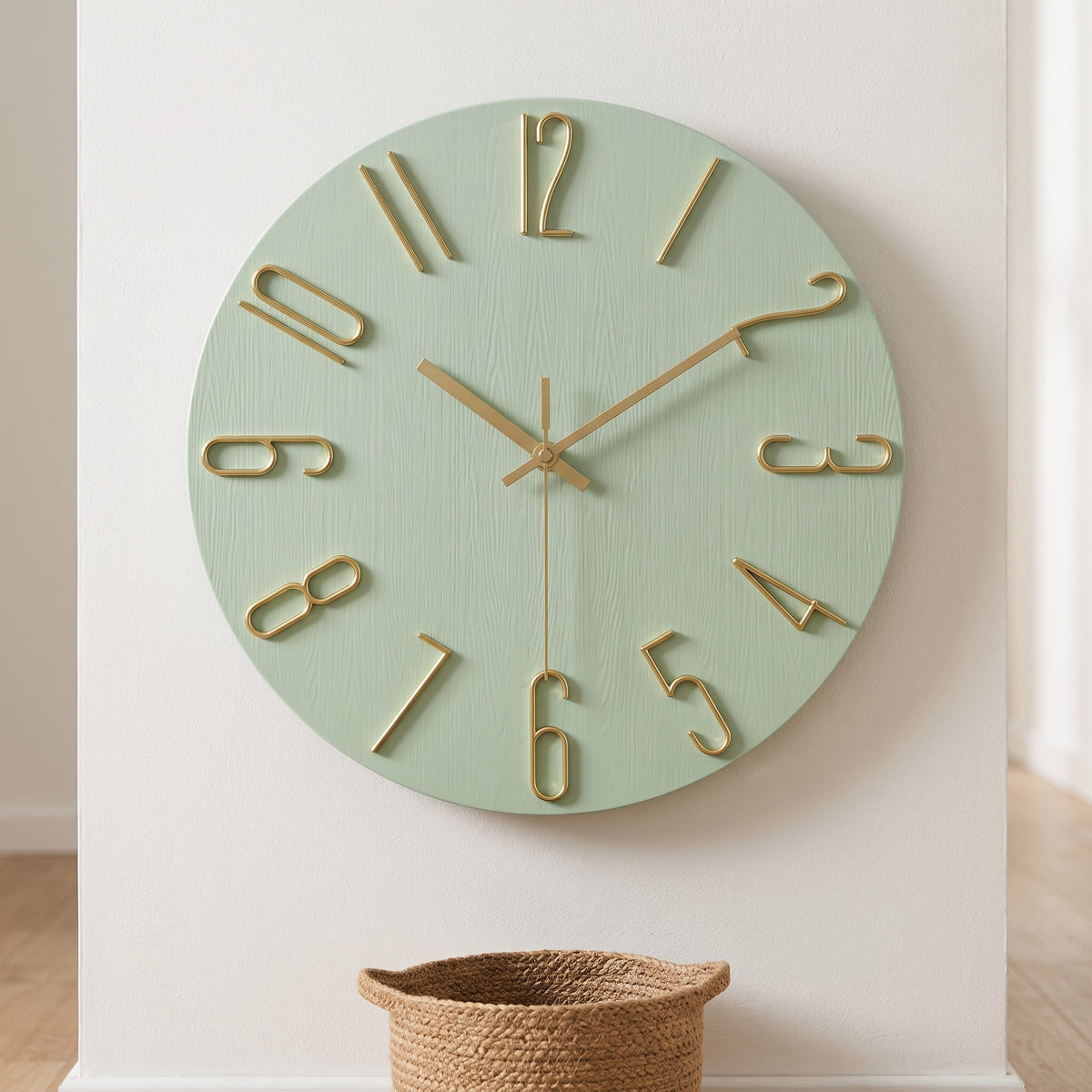 WireClock Moderne Vægur til Stuen - Grøn - Wall Clocks - {{ product_tags }