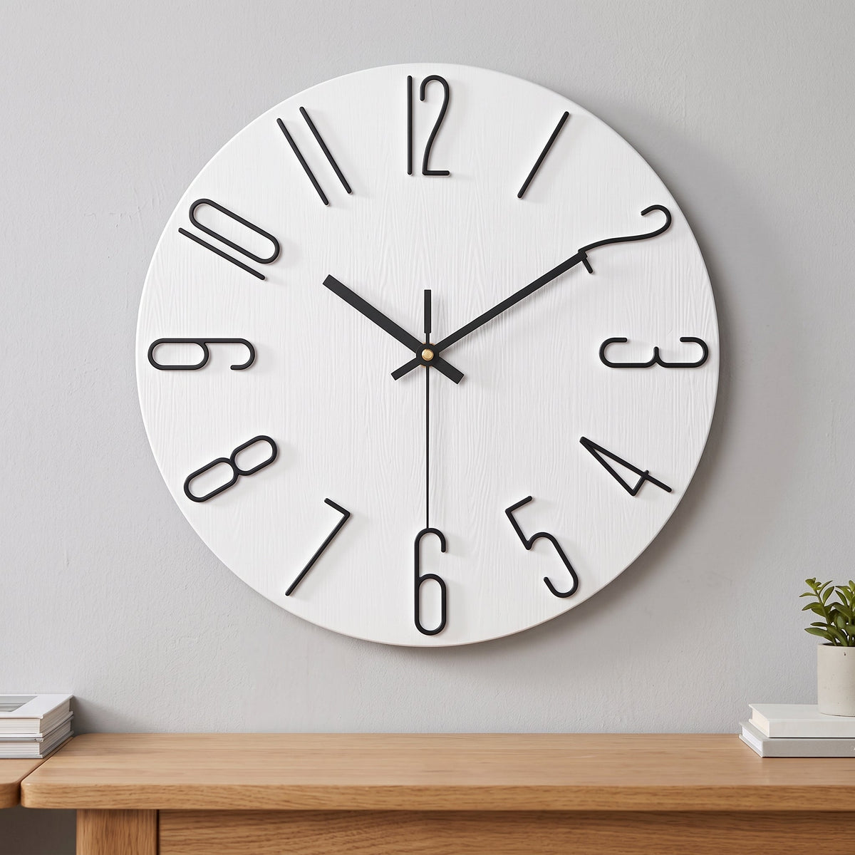 WireClock Moderne Vægur til Stuen - Hvid - Wall Clocks - {{ product_tags }