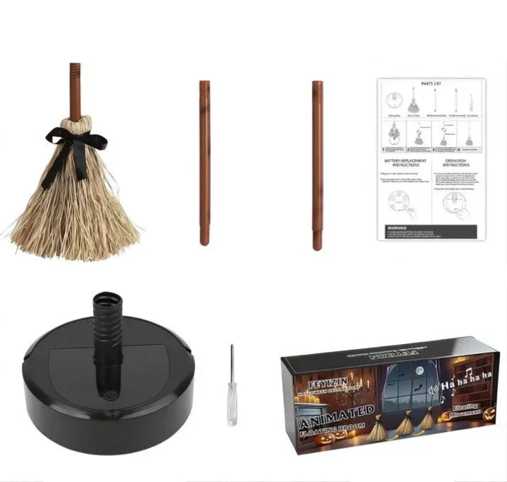 Svævende Heksekost - Aktiveres af Lyd og Bevægelse - - Home & Garden > Decor > Seasonal & Holiday Decorations - {{ product_tags }