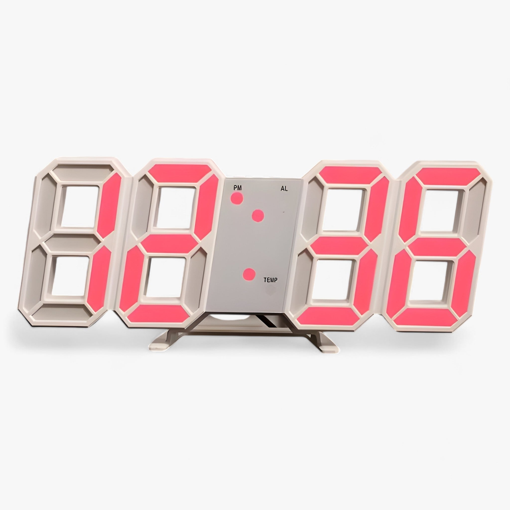 NordiClock | Vækkeur og digital ur - Multifunktionel elektronisk skærm - Hvid og rød - other - {{ product_tags }