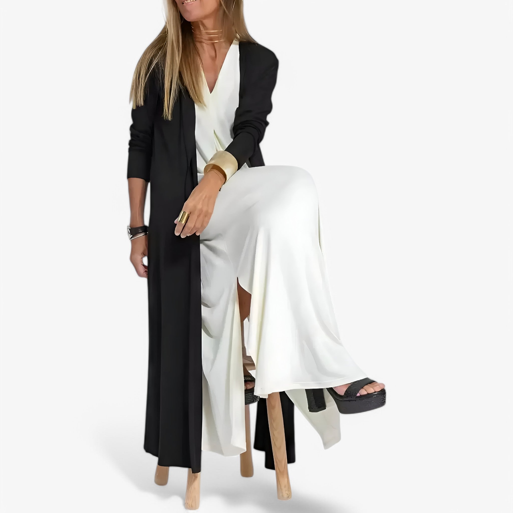 Helen | Lang kjole med gratis cardigan - Chic og komfortabel - - women's fashion - {{ product_tags }
