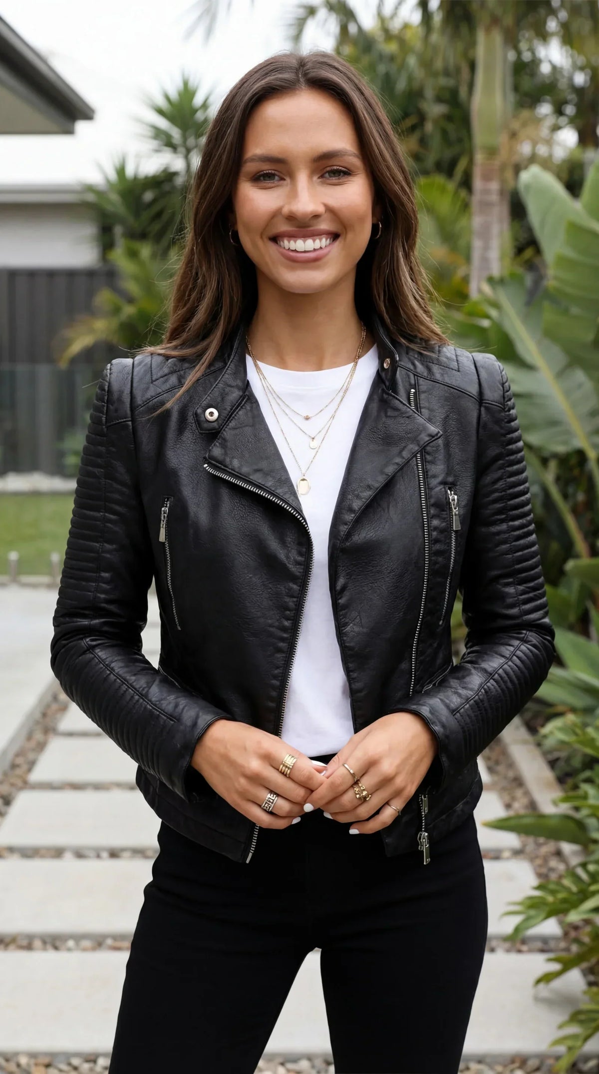 Dame Kunstlaeder Bikerjakke - - Jacket - {{ product_tags }